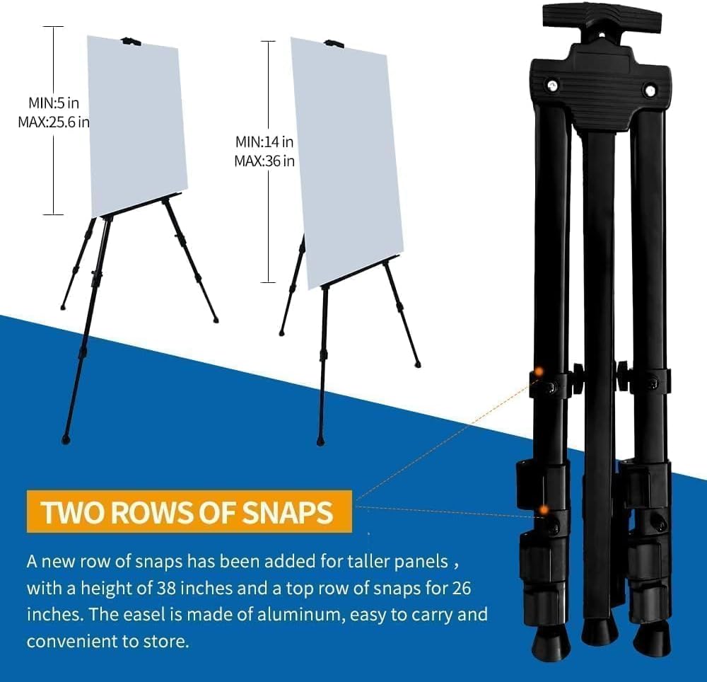 RRFTOK Easel Stand for Sign and Painting: Art Portable Adjustable Metal Tripod Easels for Display Height from 17 to 66 Inch -Canvas Stand for Table-Top/Floor Paint - Gifts for Teens Art Supplies - Image 7