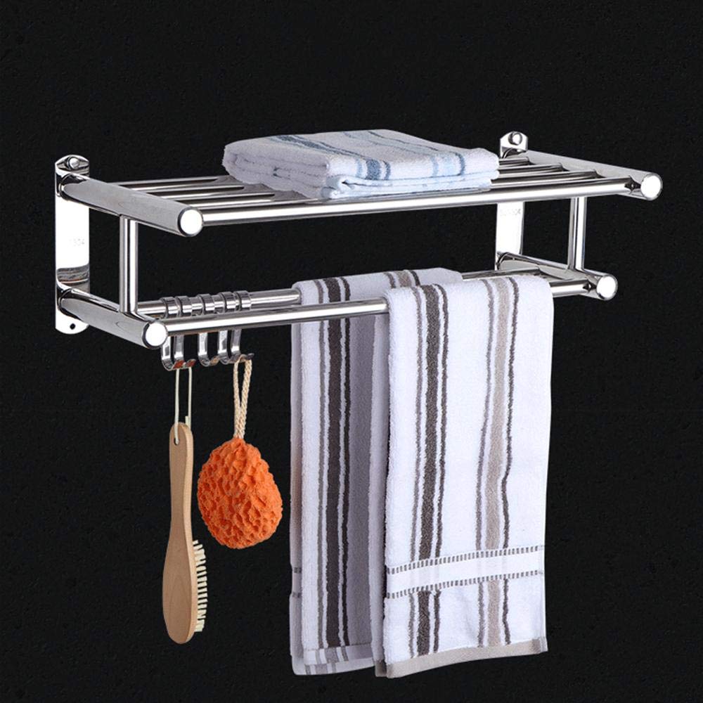 Toallero, Estante de almacenamiento para baño, barra de toalla múltiple, toallero de pared con ganchos, toallero de acero inoxidable, para baño, cocina de hotel-Los 40cm