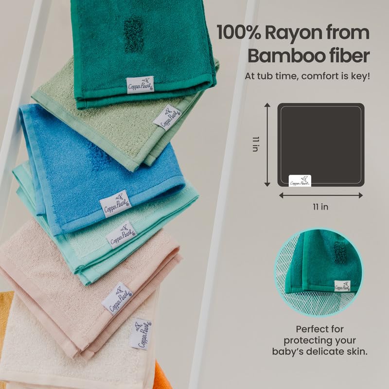 Miniatura 3 de Copper Pearl 6 toallas de baño ultra suaves para bebé, grandes, suaves, de 11 x 11 pulgadas