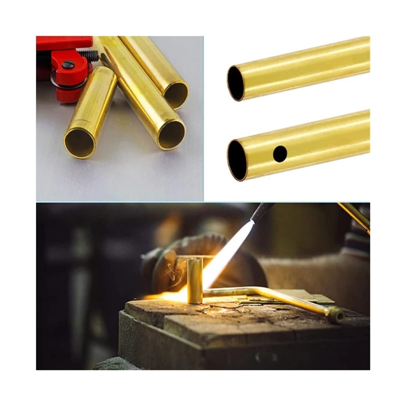 Tubo in ottone senza saldatura for decorazione fai da te, tubo tondo cavo dritto, 1 pezzo, lunghezza 500 mm (19,68 pollici)(OD 16 x ID 14mm)