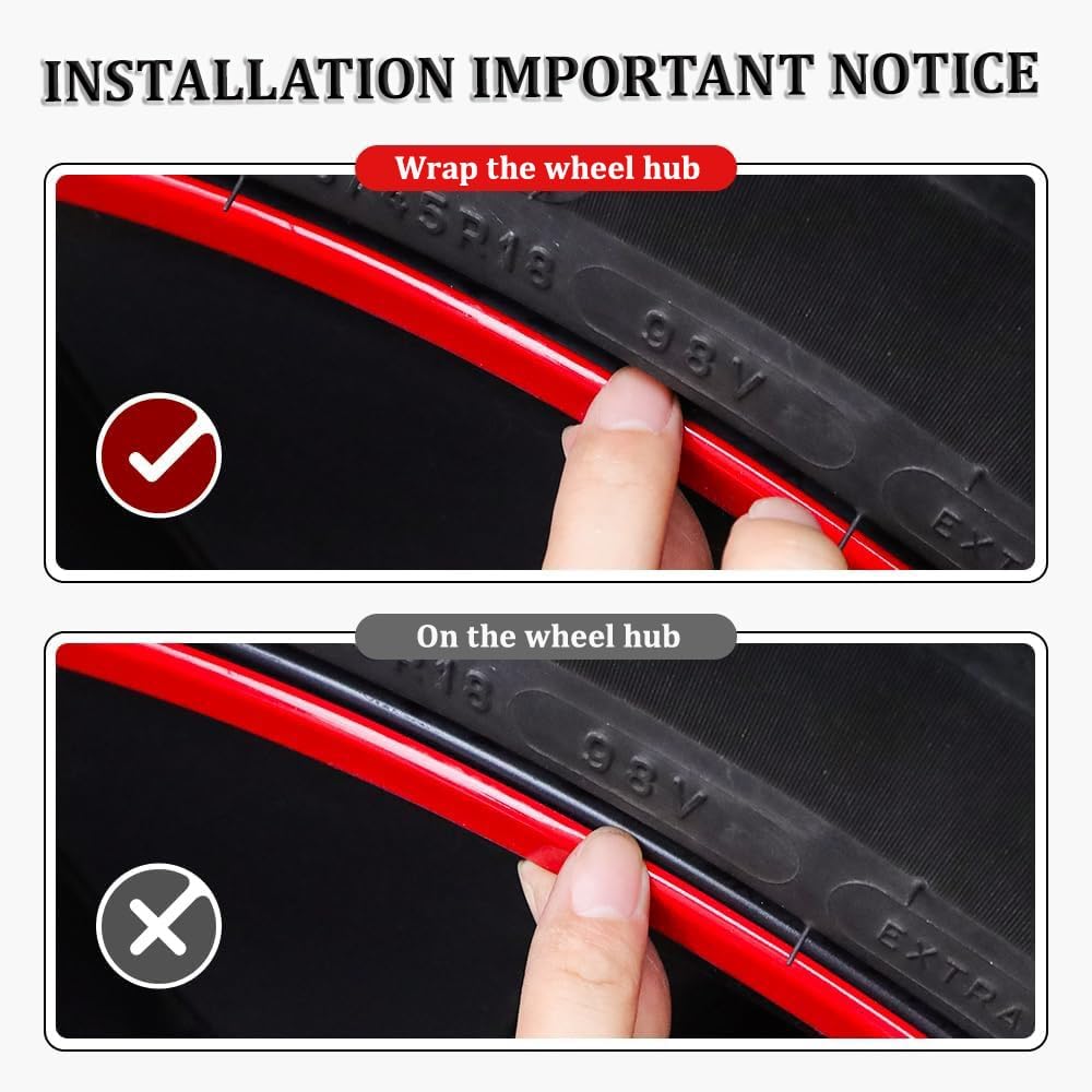 WYWY Protector de Llantas de Aleación Premium, 4Pcs Aro de Protección Universal Anti-Arañazos para Seguridad y Estilo(Black,18inch)