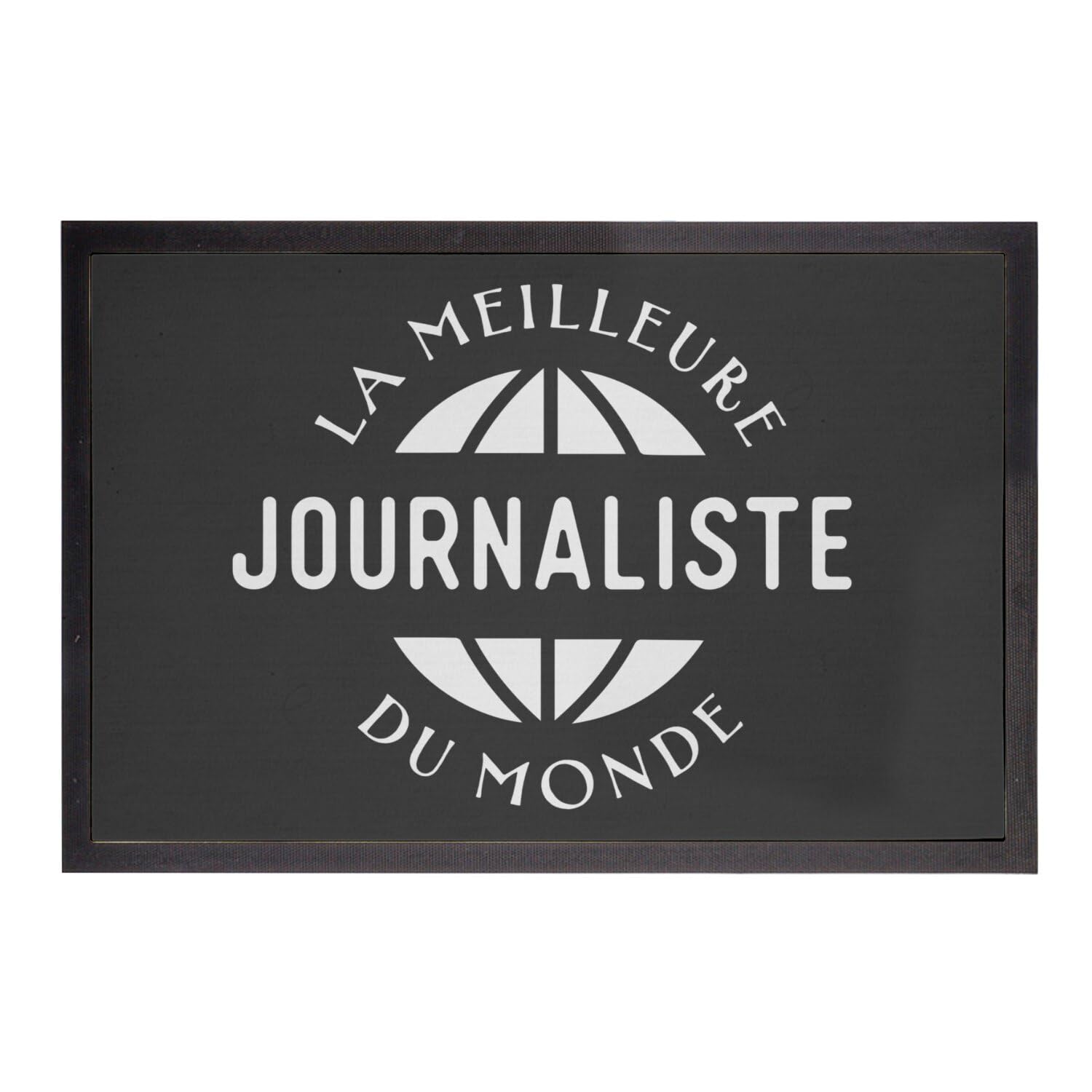 Paillasson noir Meilleure Journaliste du Monde | Cadeau bureau média 60x40