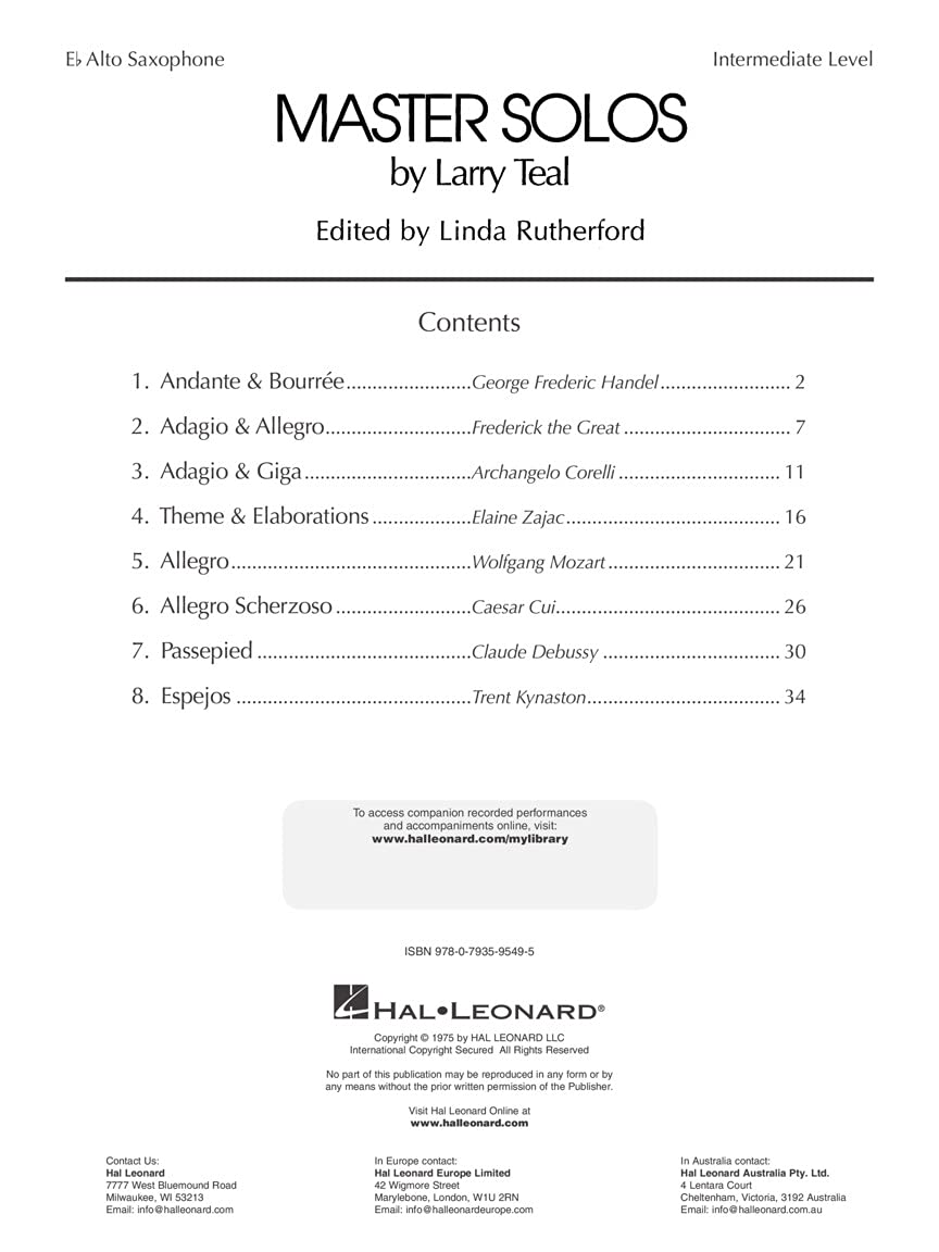 Master Solos Intermediate Level - Alto Sax Book/Online Audio - Image 3