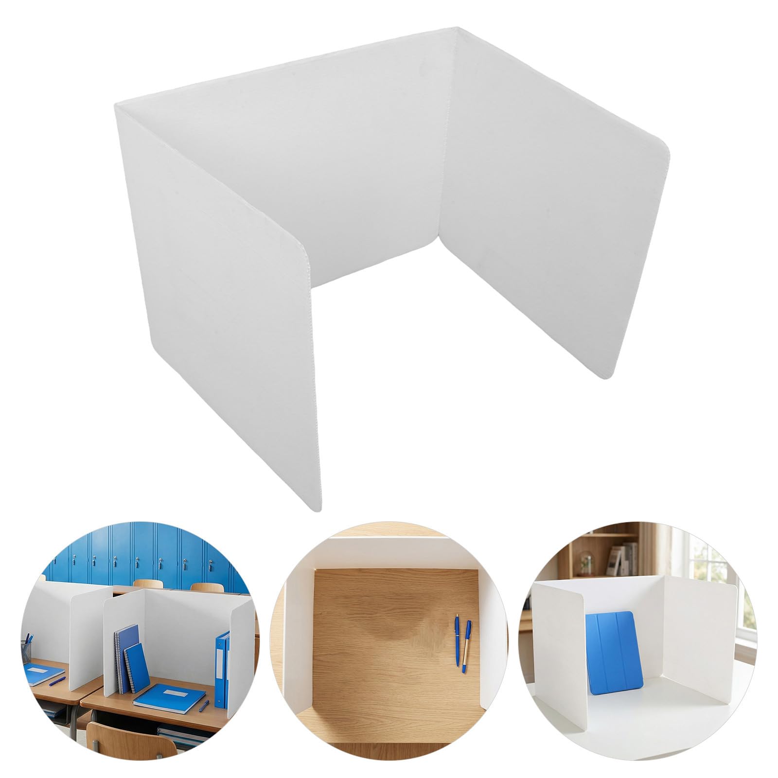 INOOMP Panel Divisor de Privacidad Superficie de Plástico de Color Claro Fácil de Limpiar para Escritorio de Estudio para Estudiantes Adecuado para Bibliotecas y Hogares