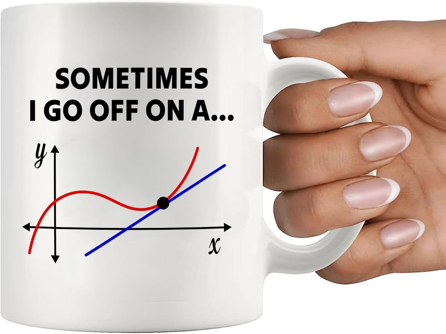 Sometimes I Go Off On A Tangent Math Lover Gifts Geometry Teacher Mathematics Engineering STEM Students Novelty Drinkware Ceramic Mug 11 oz White - Image 7