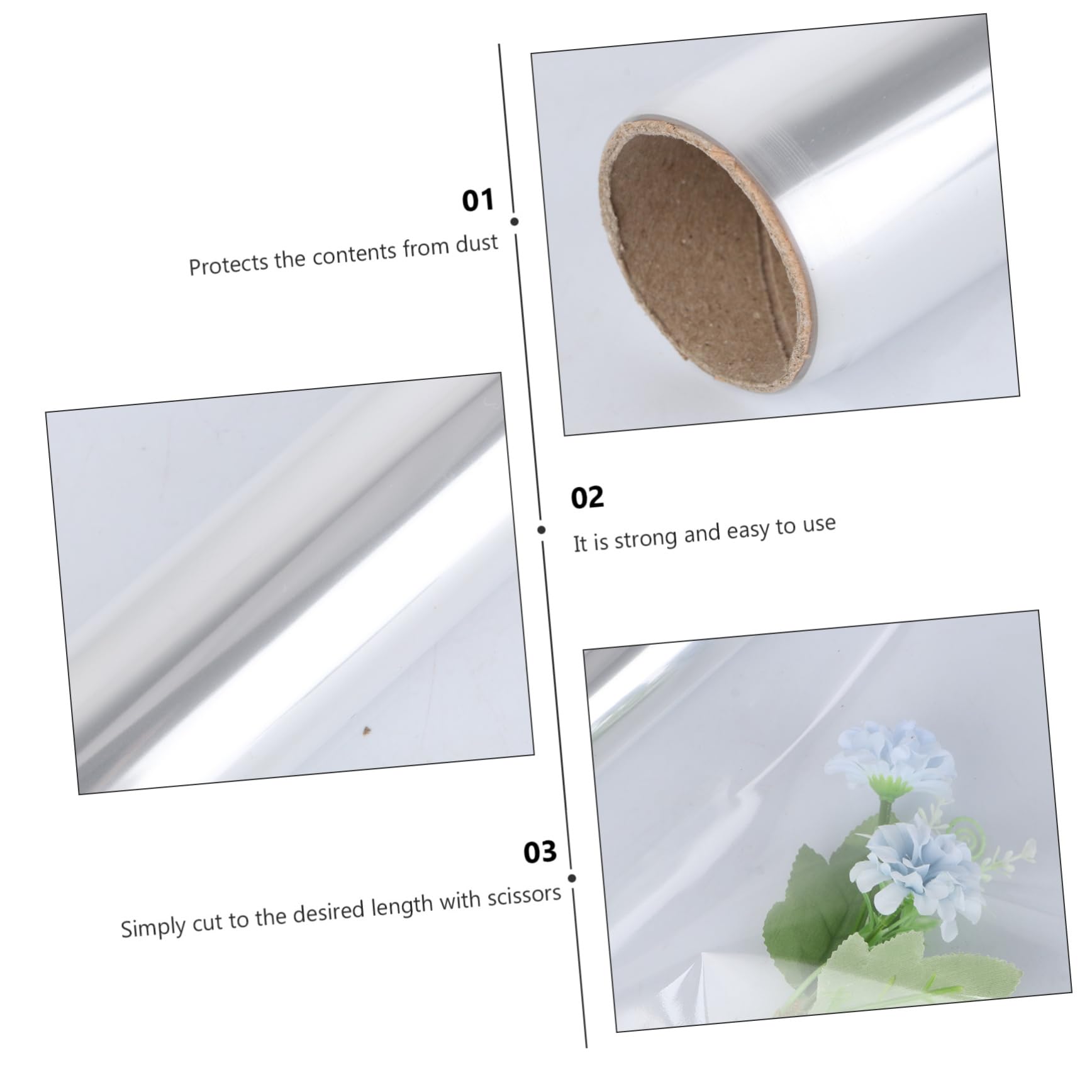 Rotolo Cellophane Bopp Trasparente 1 Rotolo per Bouquet Regalo