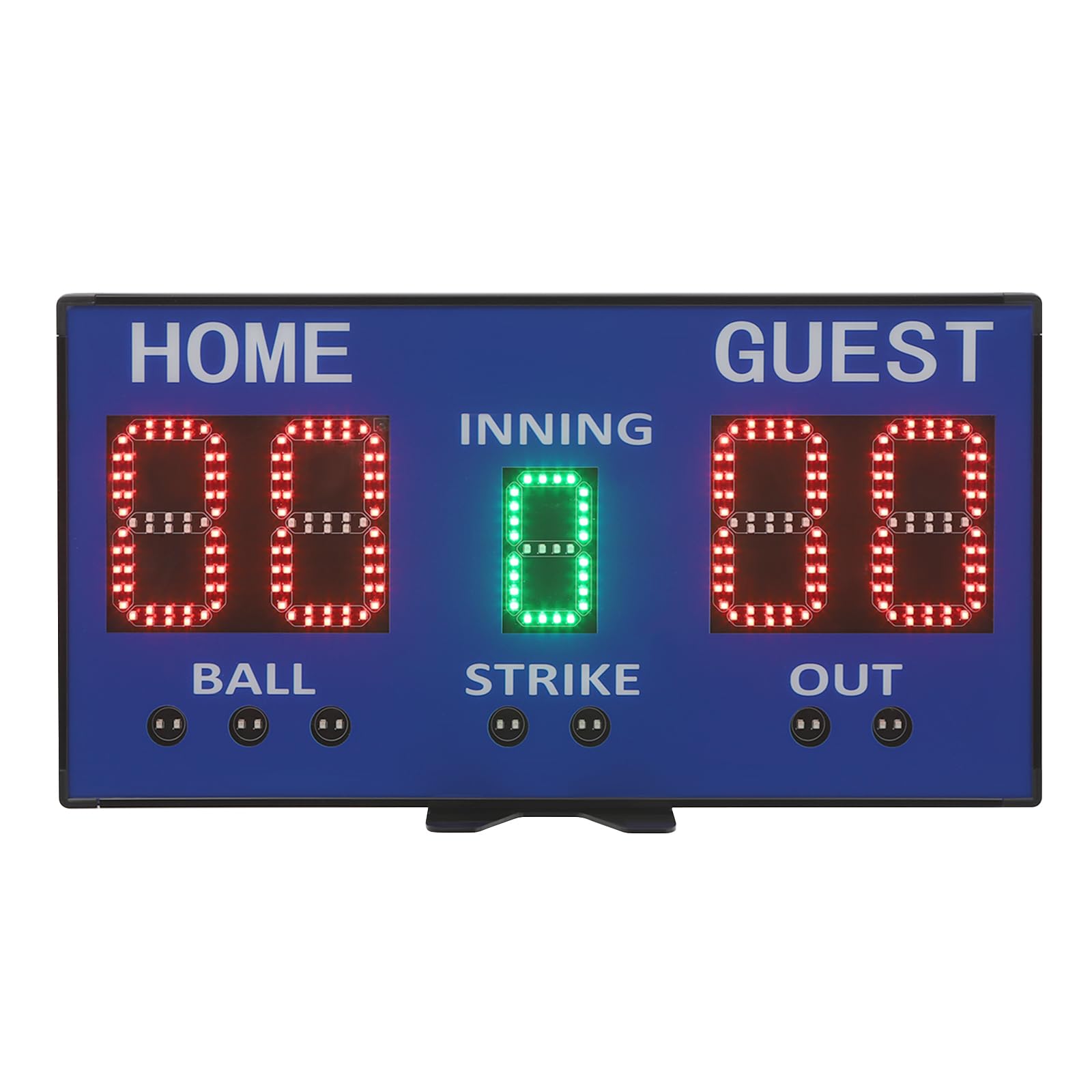 Sootvp LED Basketball Scoreboard, 5 Independent Numerical Display Areas, Wall-Mounted and Tabletop Score Keeper, Portable Electronic Scoreboard with Buzzer & Remote (Blue)