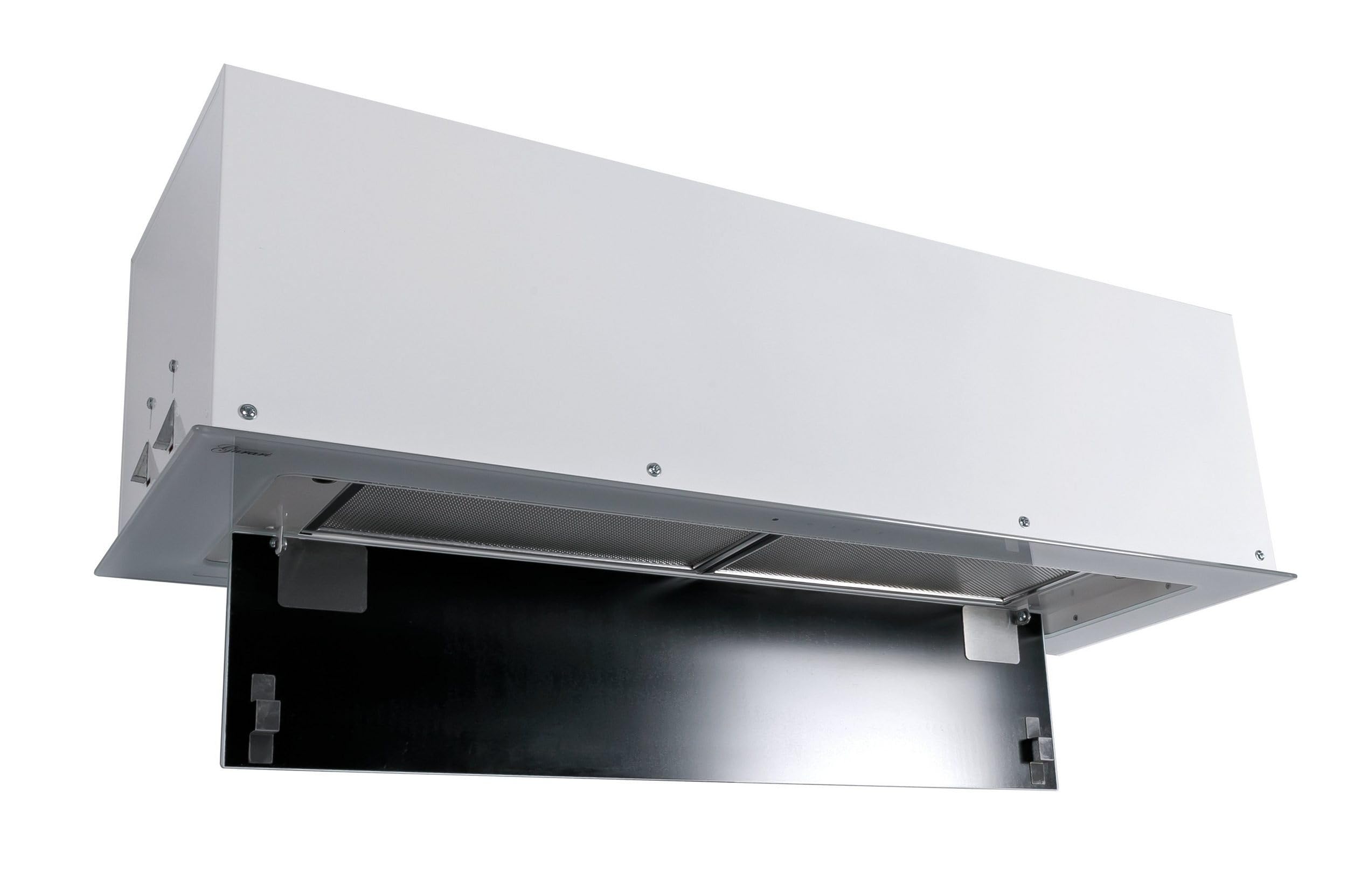 GURARI Deckenhaube GCH E 217 WH 90 PRIME 90 cm Dunstabzugshaube Weiß Glas 1000m³/h LED Streifen Fernbedienung