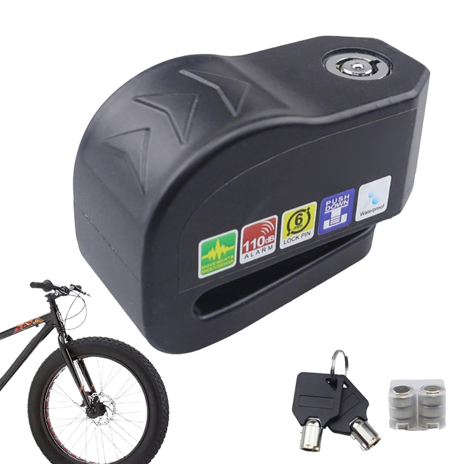 Cuifati Bluetooth Schijfremslot Voor Motorfietsen – 115 DB Alarm, 5,5 Mm Borgpen, App-bediening, Automatische Ontgrendeling, 350 MAh Batterij, Regenbestendig 2 miniatura