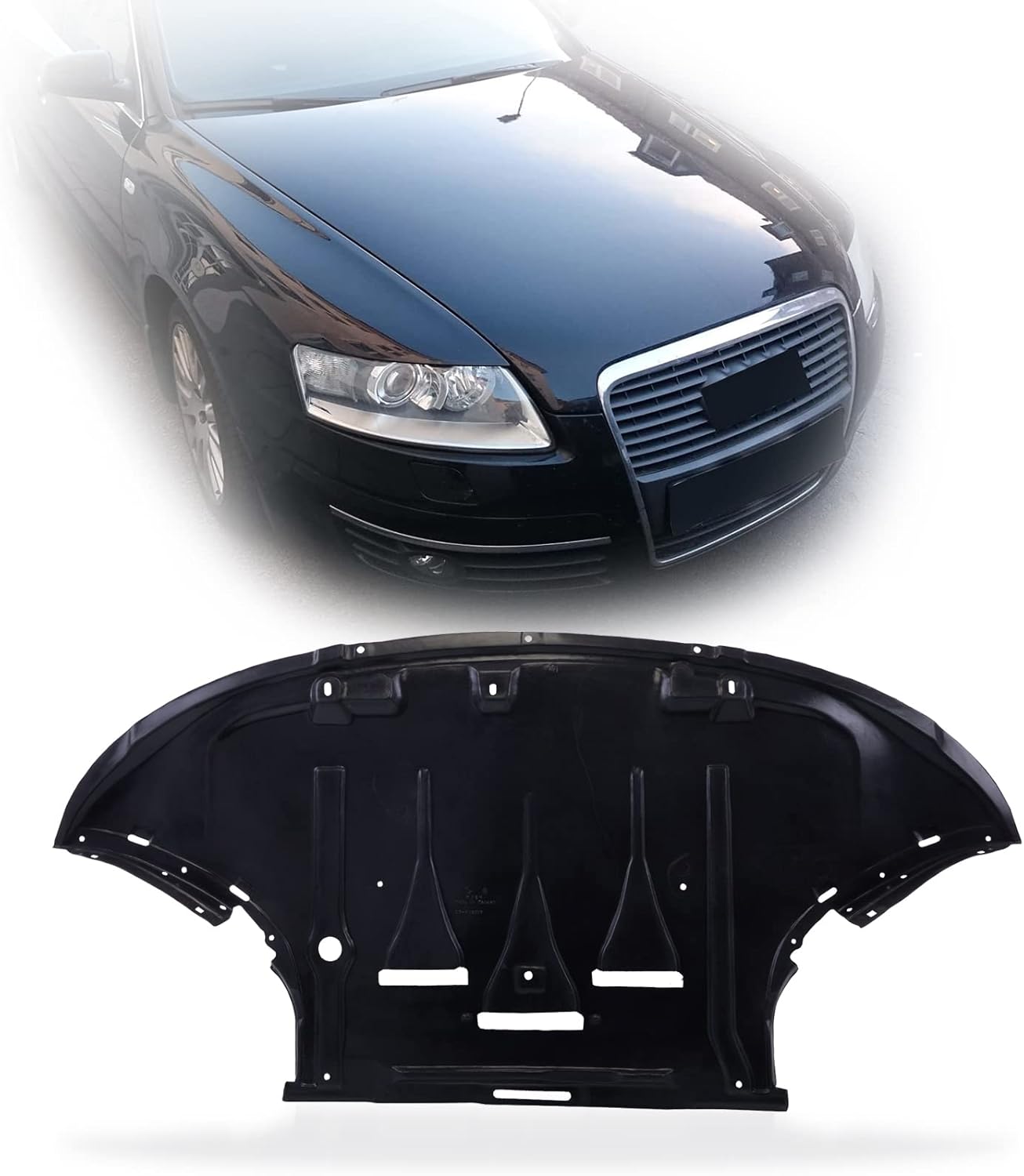 Perfit Liner Front Plastic Lower Engine Under Cover Guard Splash Undercar Shield Compatible with 2006-2011 Audi A6 Base Quattro Fits AU1228109 4F0863821T