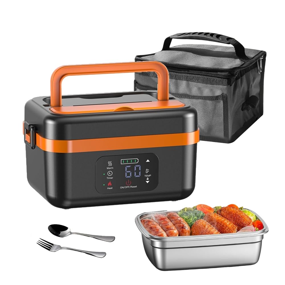 CTRLZS Electric Lunch Box Cordless Rechargeable with 8000mAh Battery Powered Food Warmer for Lunch Box- UK Plug