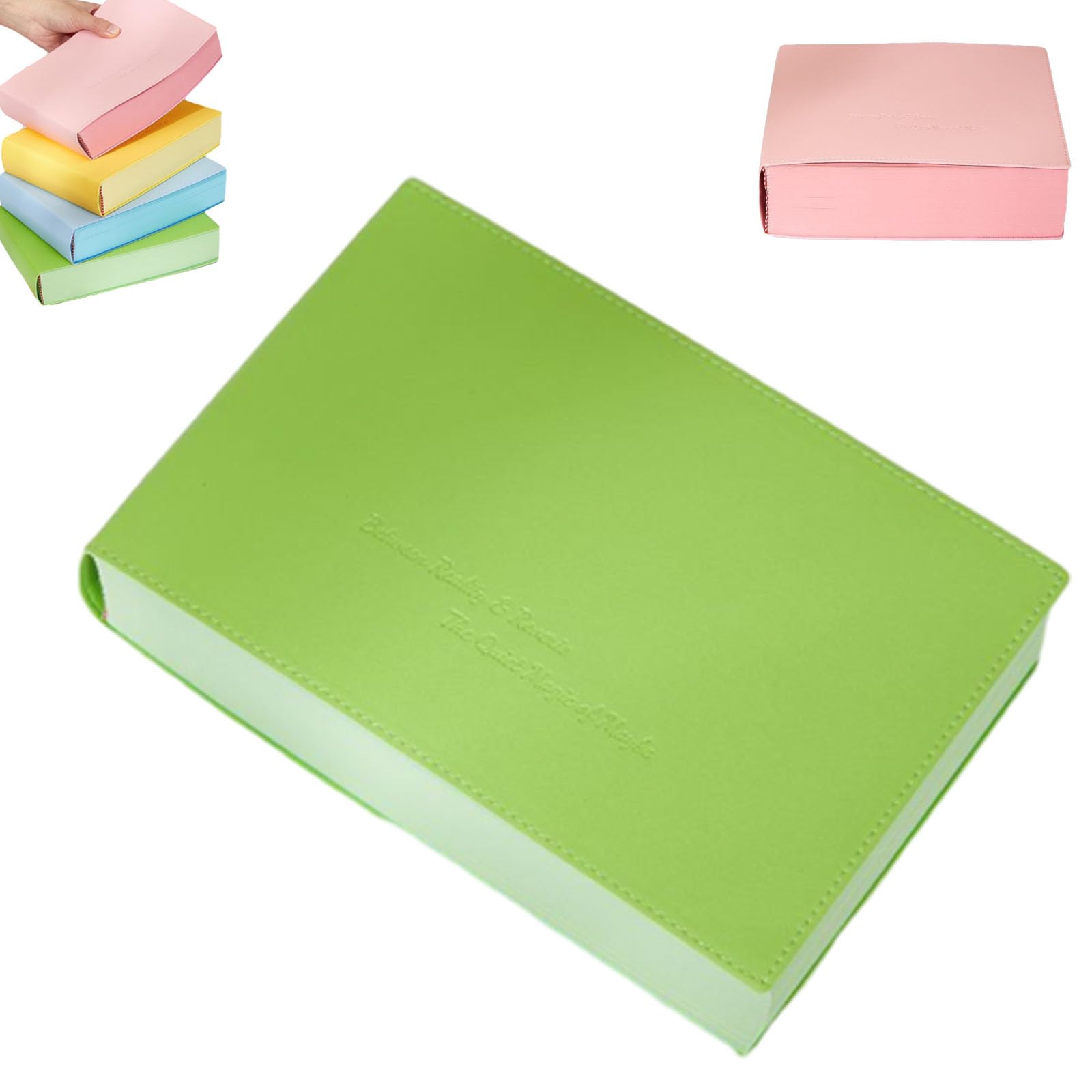 Carnet de notes A5 720 à couverture rigide avec couverture en cuir synthétique, carnet vierge épais de couleur pastel, ruban marque-page, pour le travail, les études et les notes, ne traverse pas les