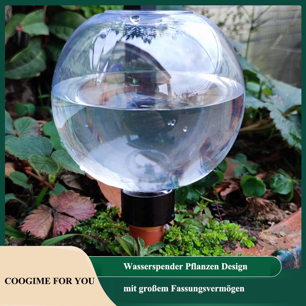 Bola de riego 500ml, Regador automático de plantas en forma de bola, dispensador de agua transparente - Riego por goteo inteligente para vacaciones, oficina y jardineros perezosos (2)