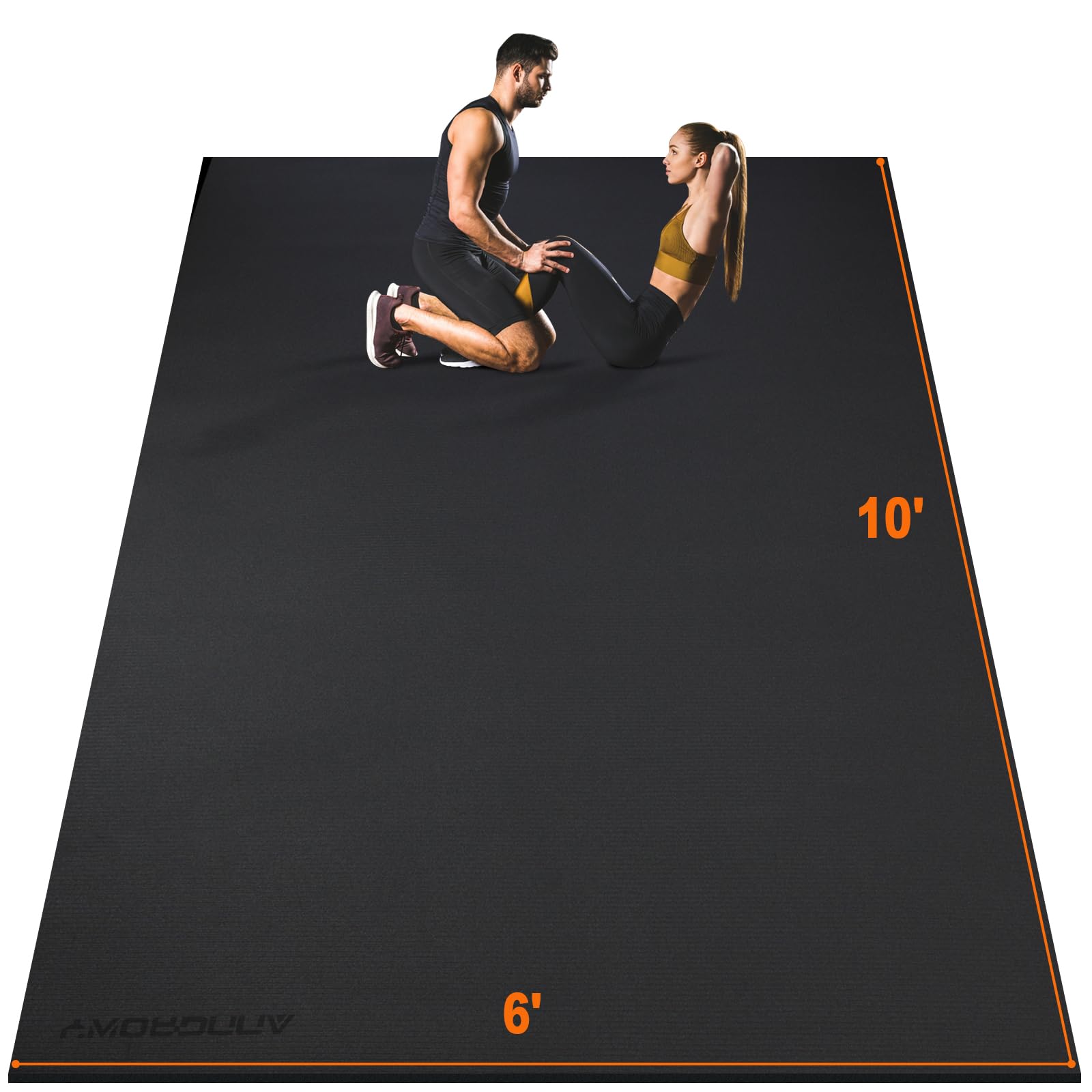 Large Exercise Mat 8'x5'|12'x6'|10'x6'|6'x4'|6'x2' Workout Mat for Home Gym Mats Exercise Heavy Duty Gym Flooring Fitness Mat Large Yoga Mat Cardio Mat for Weightlifting, Jump Rope, MMA, Shoe-Friendly