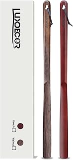 2 Pack Long Handle Wood Shoe Horn for Men 24in Wooden Shoe Horn Long Handled for Seinors Women Kids Wood Shoe Helper