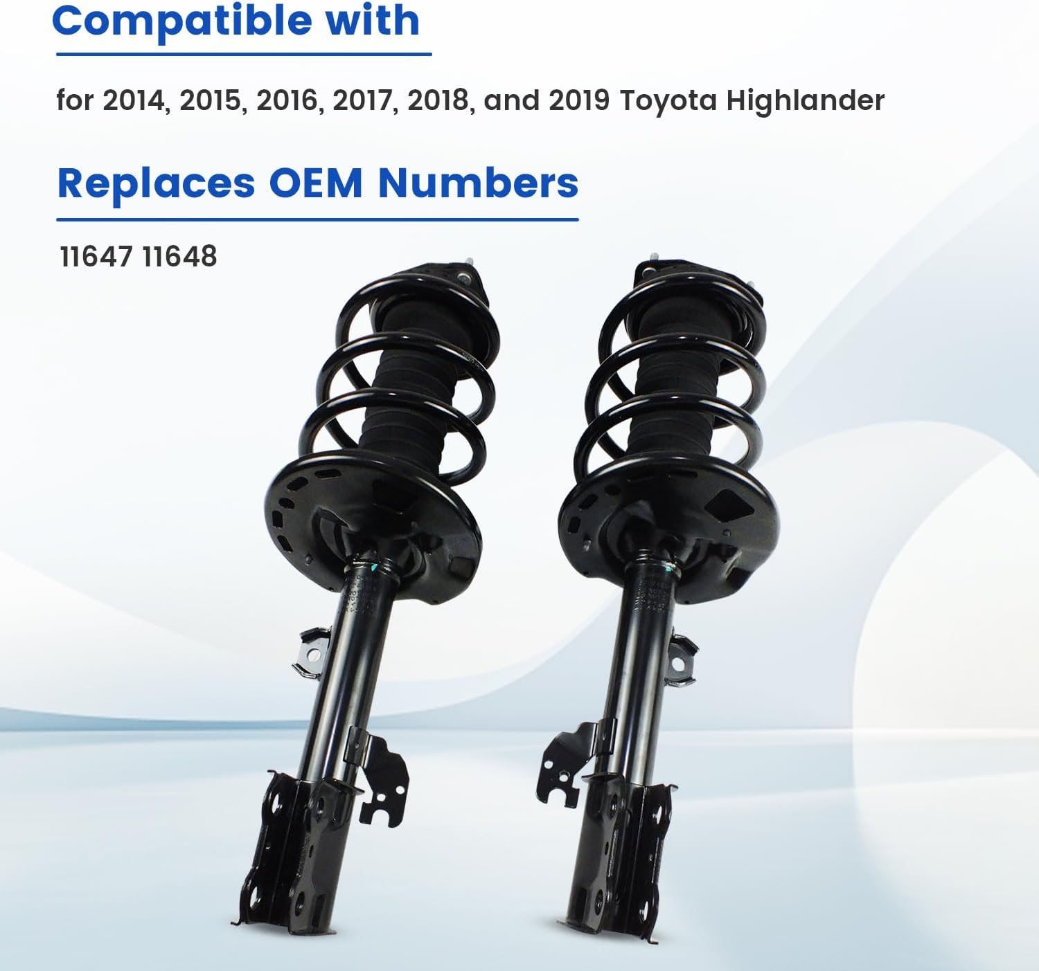 Front Struts Assembly with Coil Springs Replacement for 2014 2015 2016 2017 2018 2019 Toyota Highlander, 2PCS