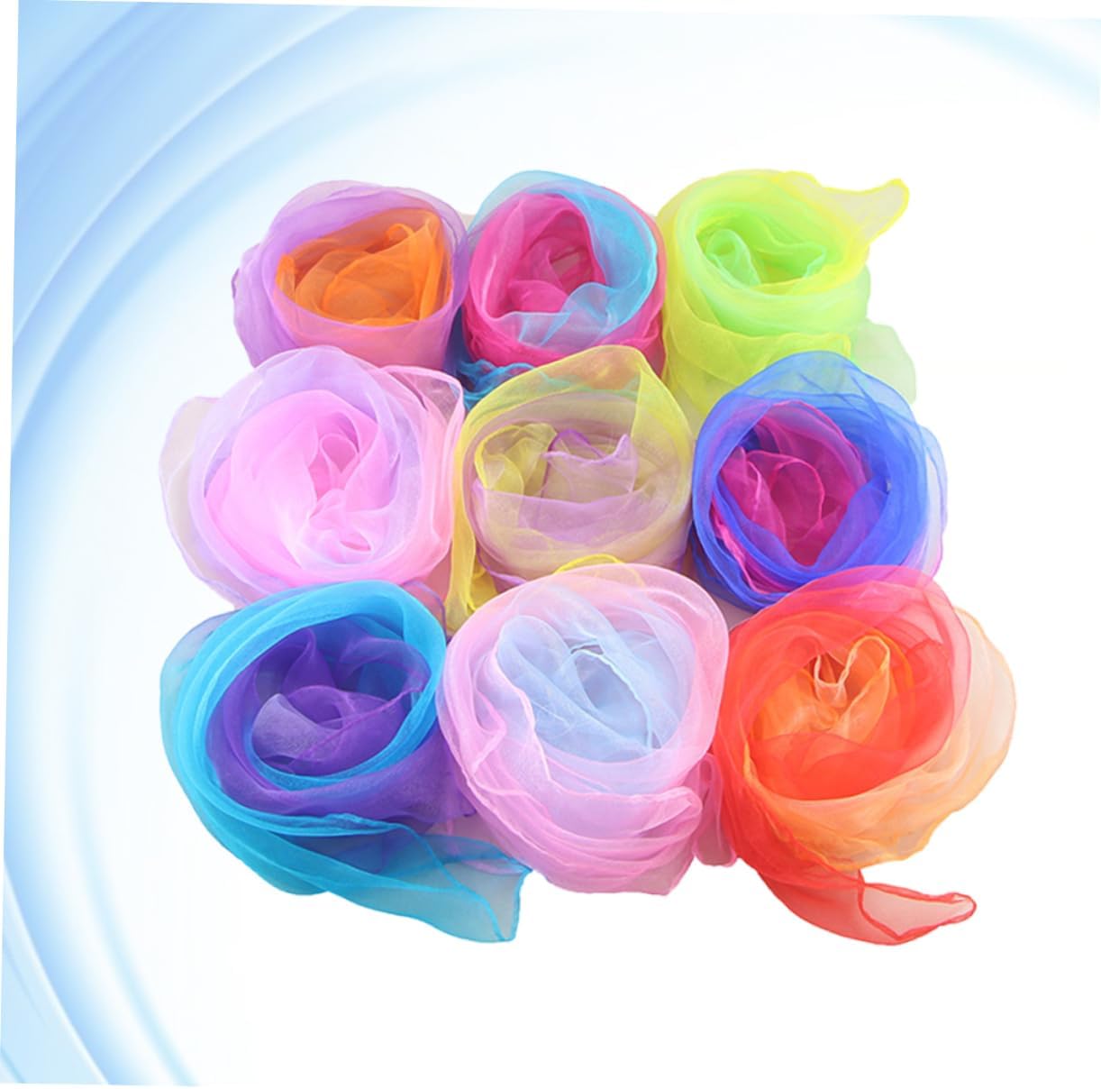 Pure Color Gradient Small Dance Scarves 20-Piece Juggling Scarves for Boys and Girls Soft and Lightweight Props for Movement Activities and Dance Performances Random Color