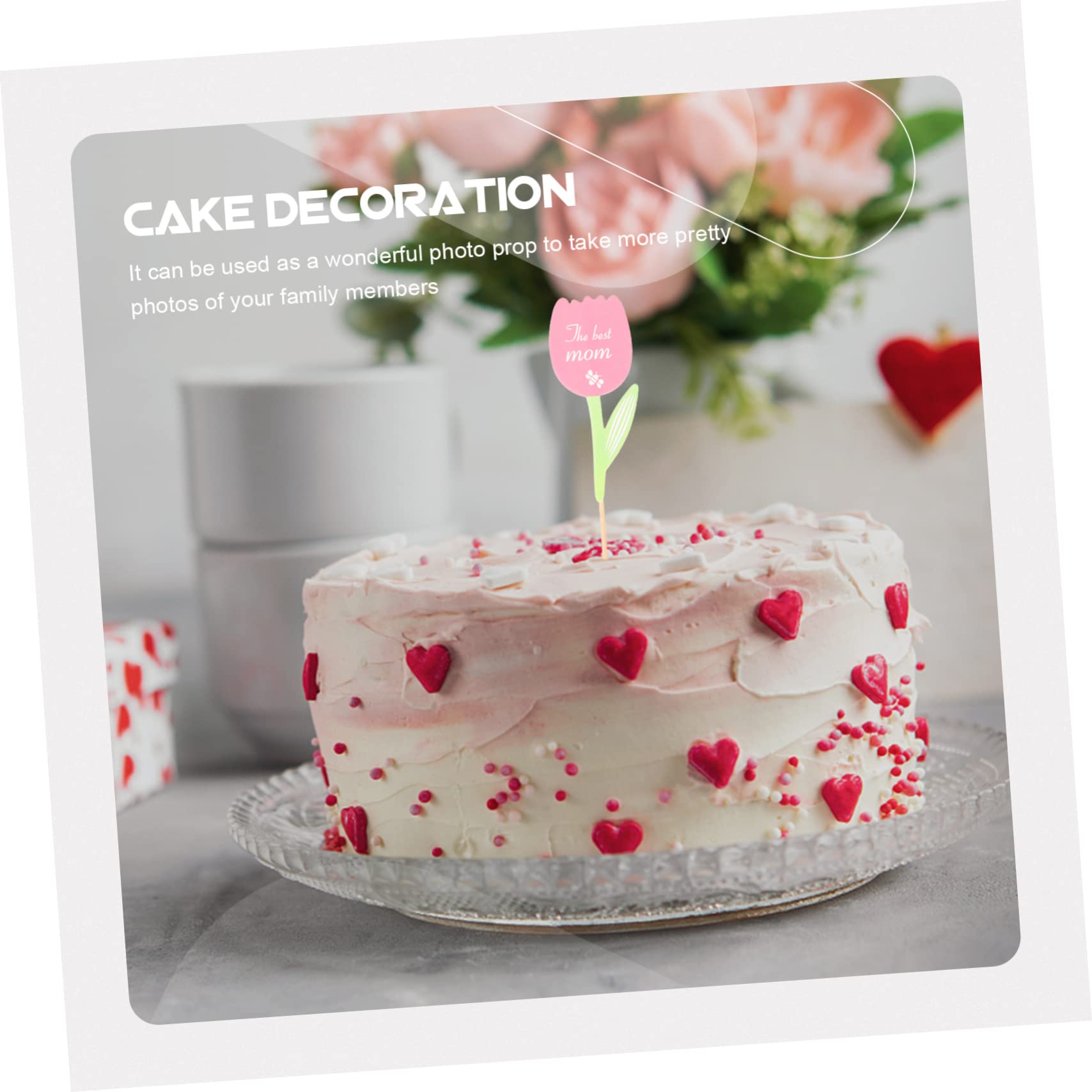 Amosfun 4 Set Inserti Per Torte Per La Festa Della Decorazioni Per Il Primo Anniversario Decorazioni Floreali Per Matrimonio Per Matrimonio Cupcake Pick 60 pezzi * 4