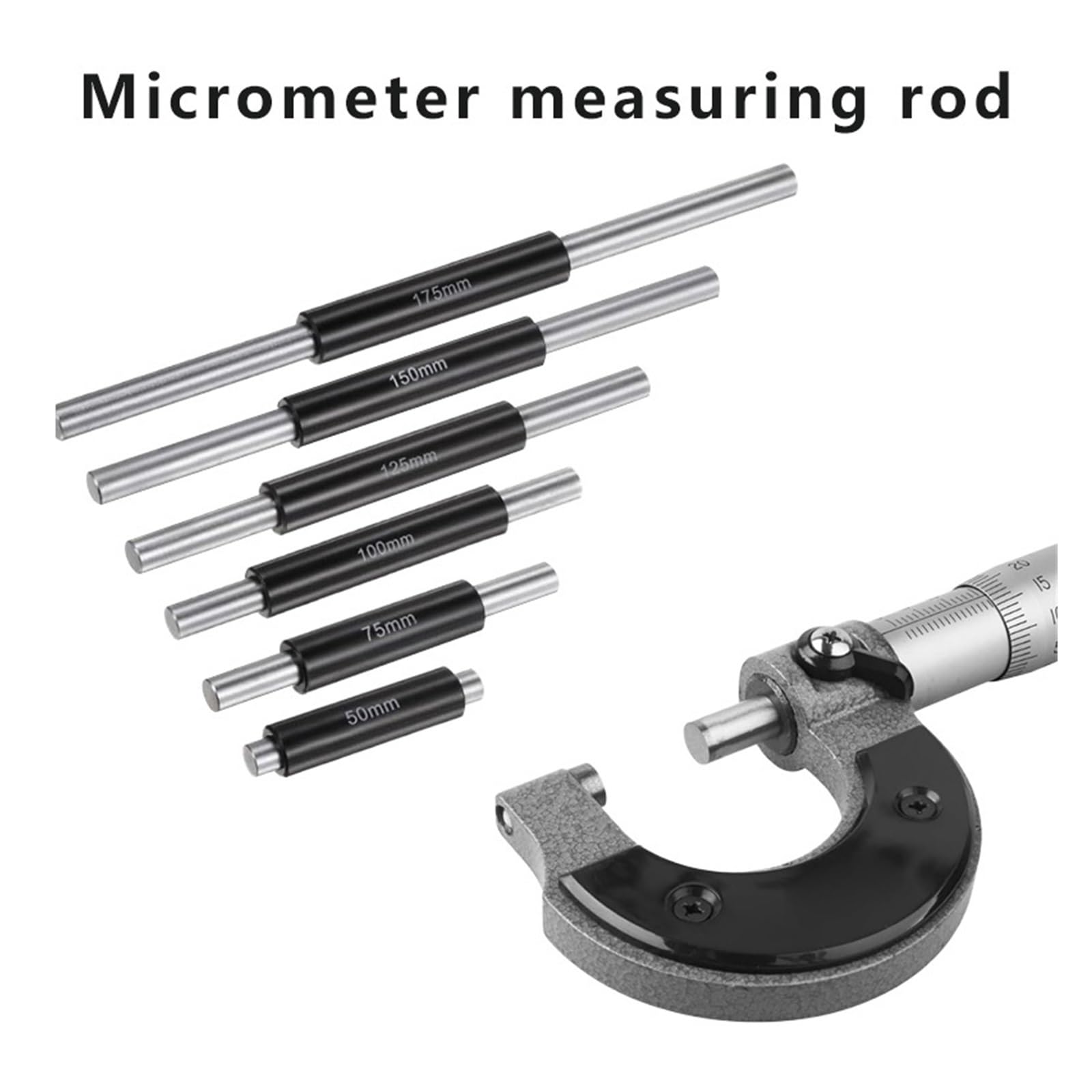 Barra de medición estándar de acero inoxidable, Varilla de calibración micrométrica, bloque medidor de calibre de 25-125mm for ID OD(350pcs)