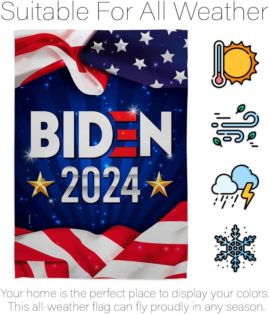 Biden Harris Flag US Garden Patriotic Vote President Democrat Republican Tea Party United State American Election House Banner Yard Gift Double-Sided, Thick Fabric, Small Flag Set w Wall Hanger