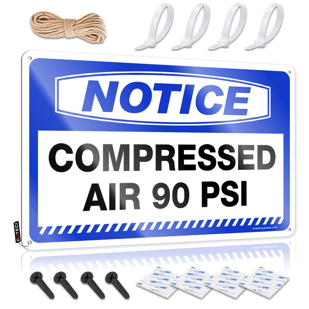 Metal Man Cave Decor Notice Compressed Air 90 Psi Tin Sign Pool Signs And Decor Outdoor Funny Door Signs(20X30CM)