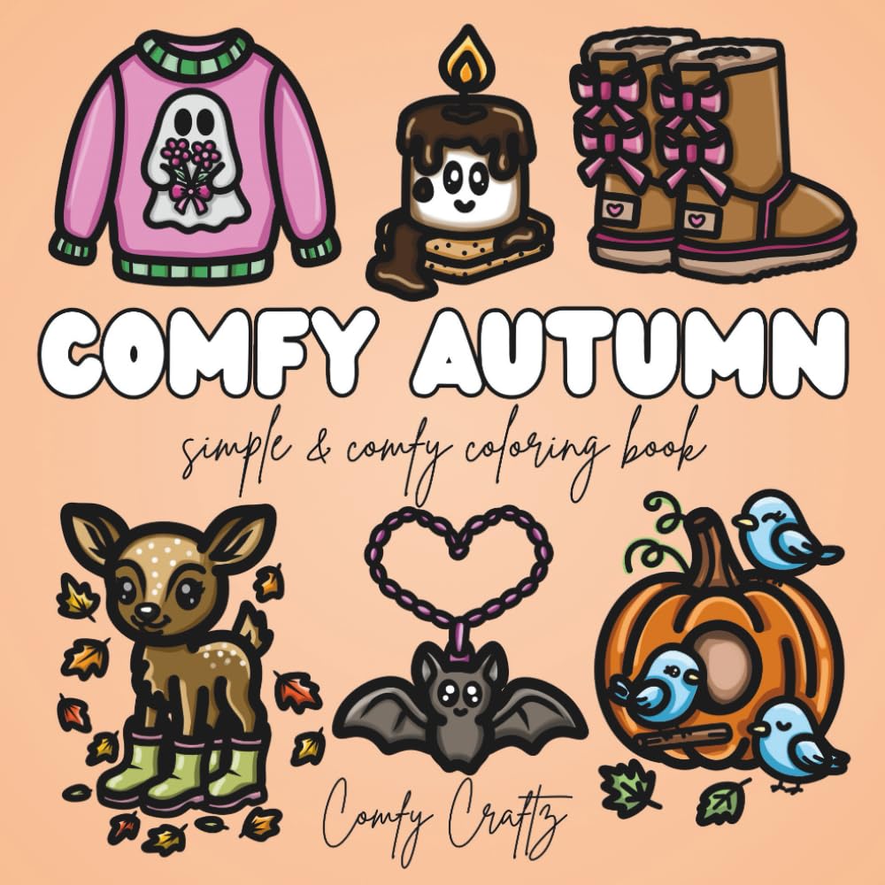 Comfy Autumn: Simple and Comfy Coloring Book