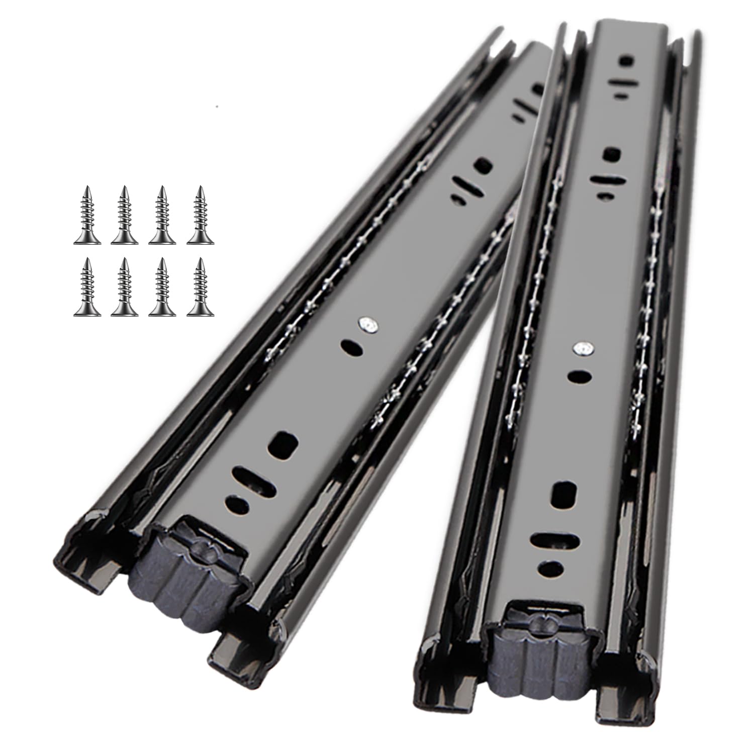 YENUO 3-Fold Full Extension Drawer Slides Ball Bearing 10–24 Inch 100 LB