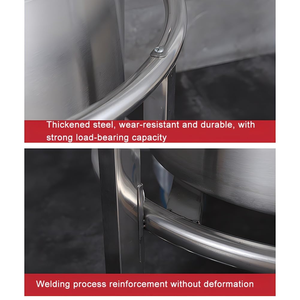 Carrello portavaso in acciaio inox resistente, con 4 ruote, ideale per mense e ristoranti (40 x 51 cm)