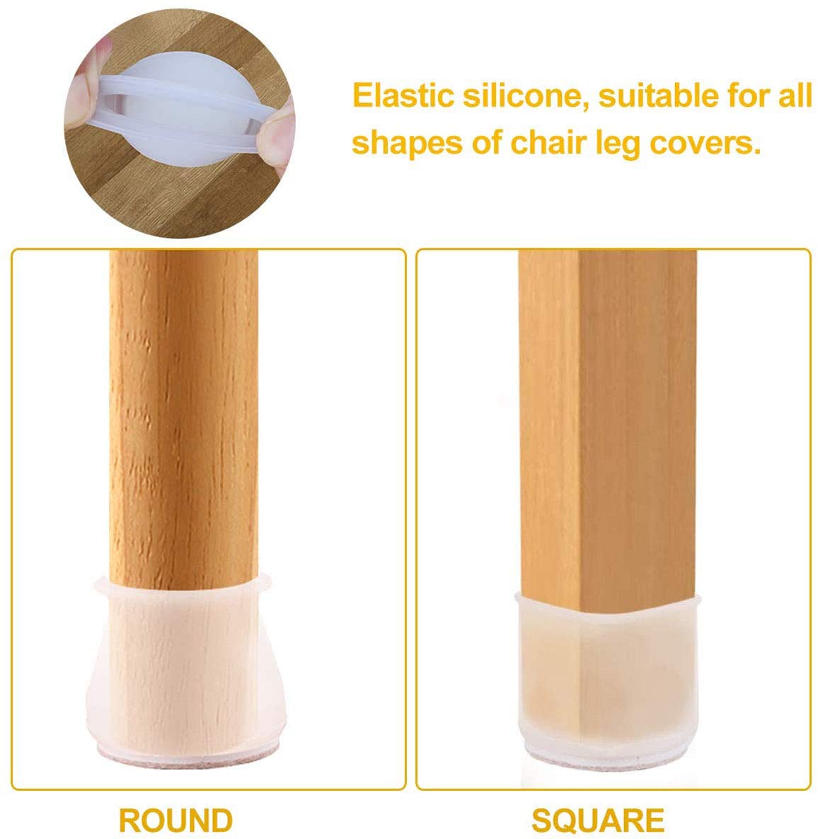 16 Pezzi Gommini Per Sedie Rotondi Tappini Per Sedie, Tappi Per Gambe Sedia Protezione Gambe Sedia In Gomma Nero Antiscivolo Proteggere Pavimento - Foto 8