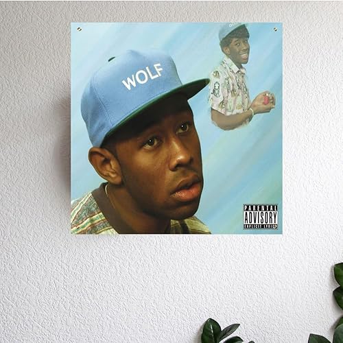 Miniatura 3 de DHAYAXI Tyler The Creator - Tapiz de pared de 4 x 4 pies, diseño de lobo, decoración para póster artístico, sala de estar, dormitorio, dormitorio