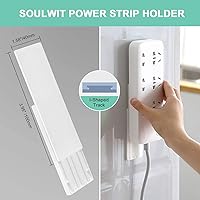 Vista 2 de SOULWIT Paquete de 5 soportes autoadhesivos, protector de sobretensiones, fijador de montaje en pared, sistema de gestión de cables sin