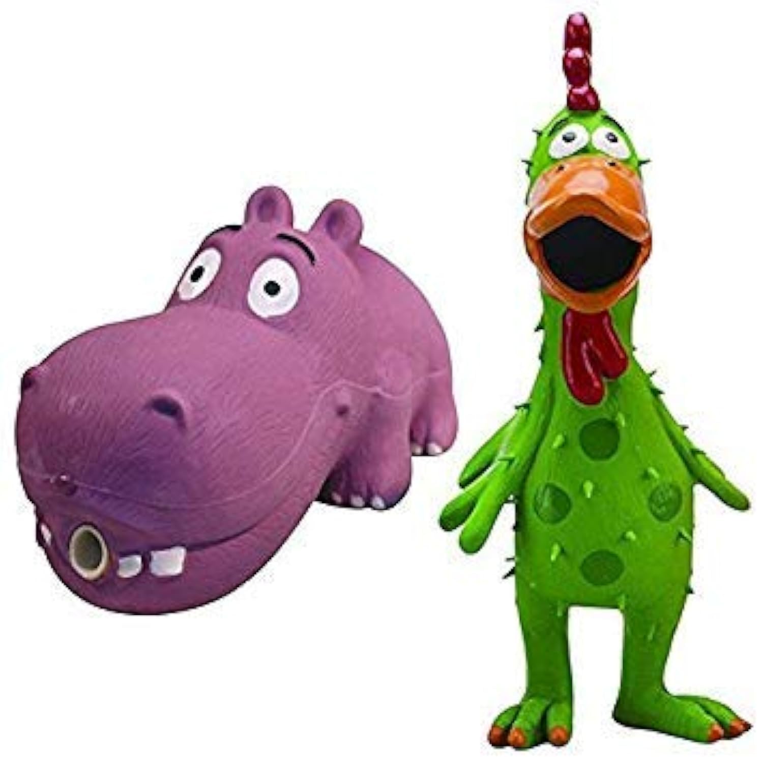 Von Multipet Latex Chicken Hundespielzeug, Globken sortiert, Chiken and Hippo