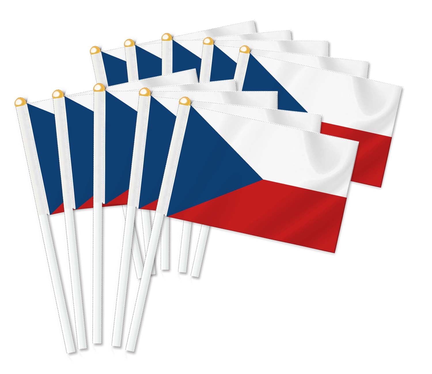 25 PCS Czech Handheld Small Flag, Czech Hand held Mini Decor Decoration Banner