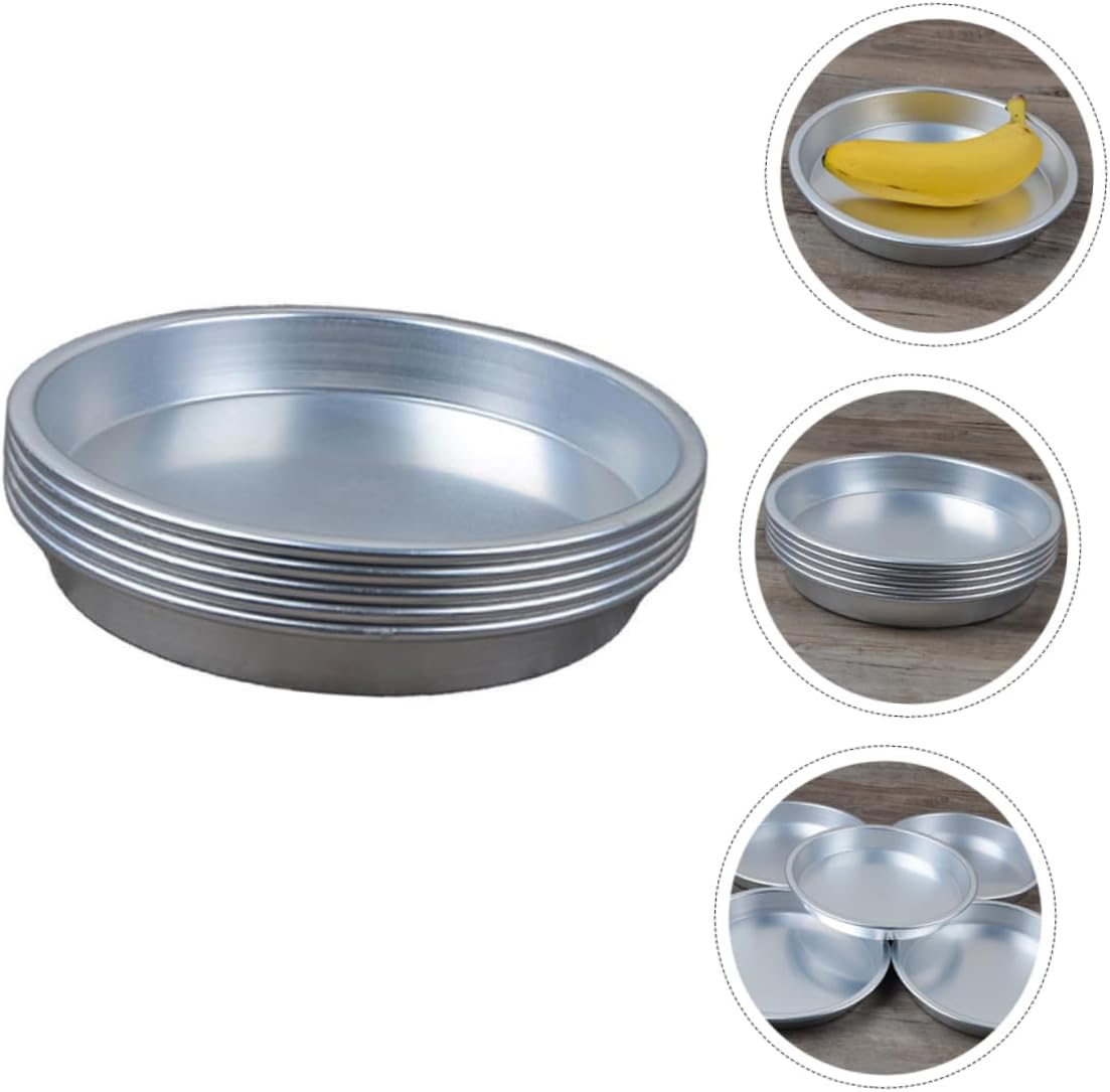 MAGICLULU 5 Pcs Aluminium Alloy Dinner Plates Snack Tray for Bbq Camping Outdoor Parties Easy to Clean Food Plate for Vegetables Fruits and Snacks