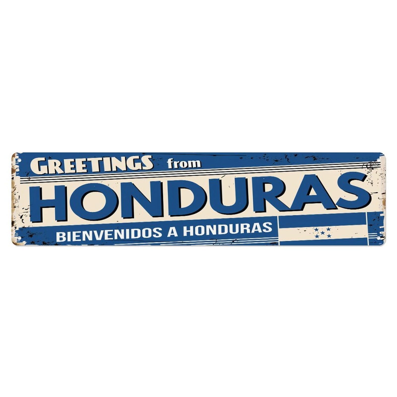 Greetings From Honduras Vintage Sign Metal Tin Sign Plaque