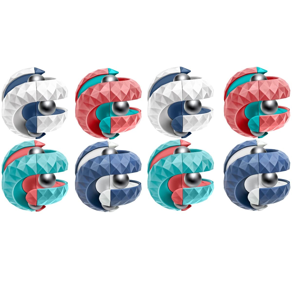 8 Pcs Orbit Ball Cube Toys Track Pinball Finger Spinner Novelty Beads Track Cube Hand Stress Relief Toy Puzzle Games Creative Sensory Toys for Kids Adults (8pcs)