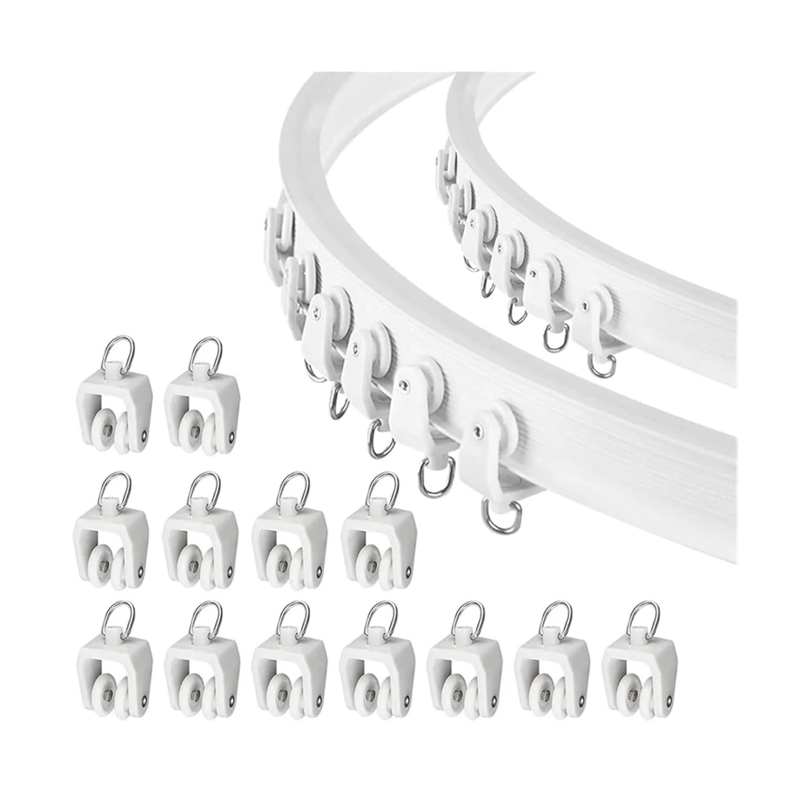 Cyjaznhh Wit Window Ceiling Plastic Curtain Track Gliders 11 Mm H Hooks