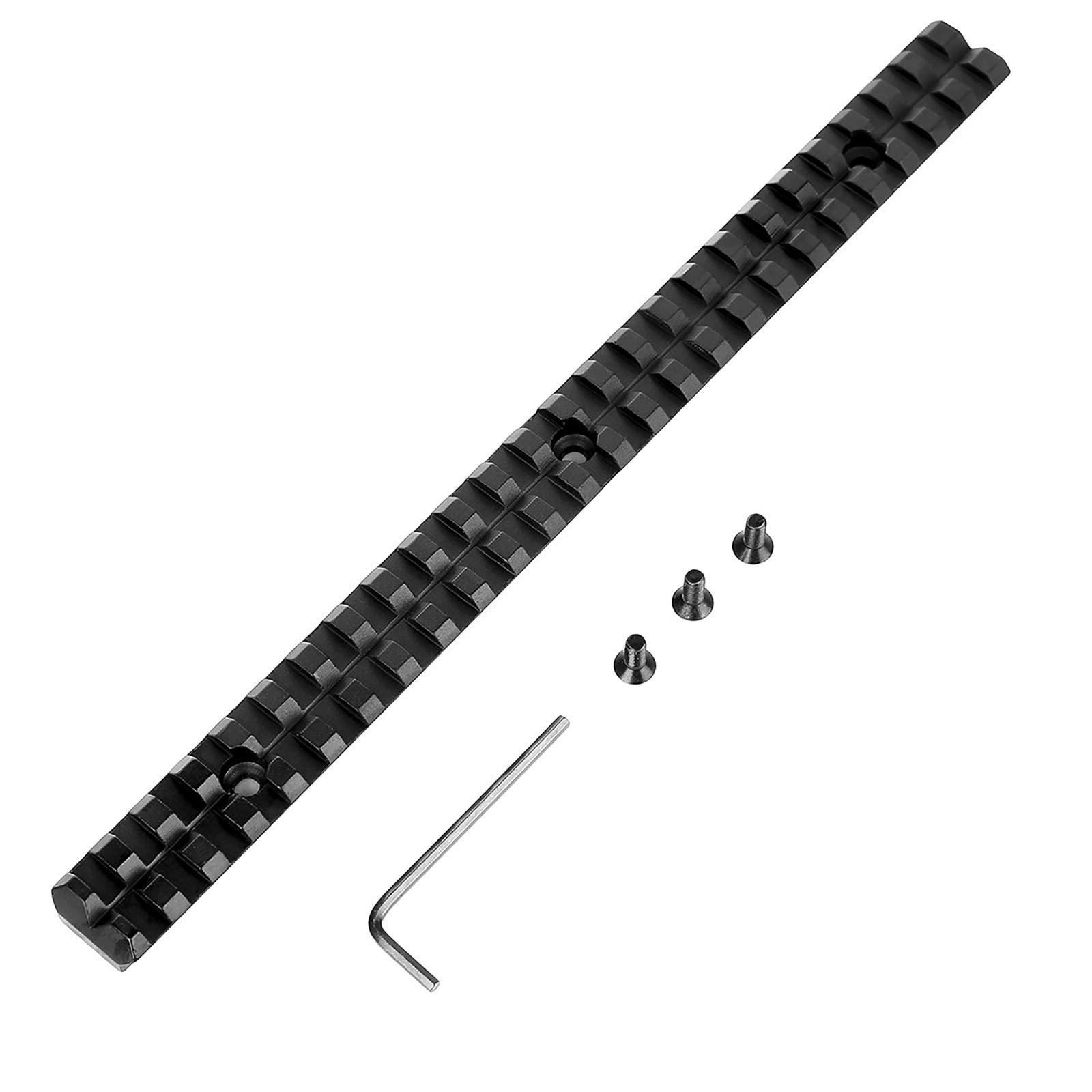 Rail Picatinny 25 Slots para Airsoft Riel Tactico 257mm de Rifle Pack Riel + Tornillos Keymod + Llave Allen Montura para Armas de Caza Weaver Soporte Mira Holografica Scope