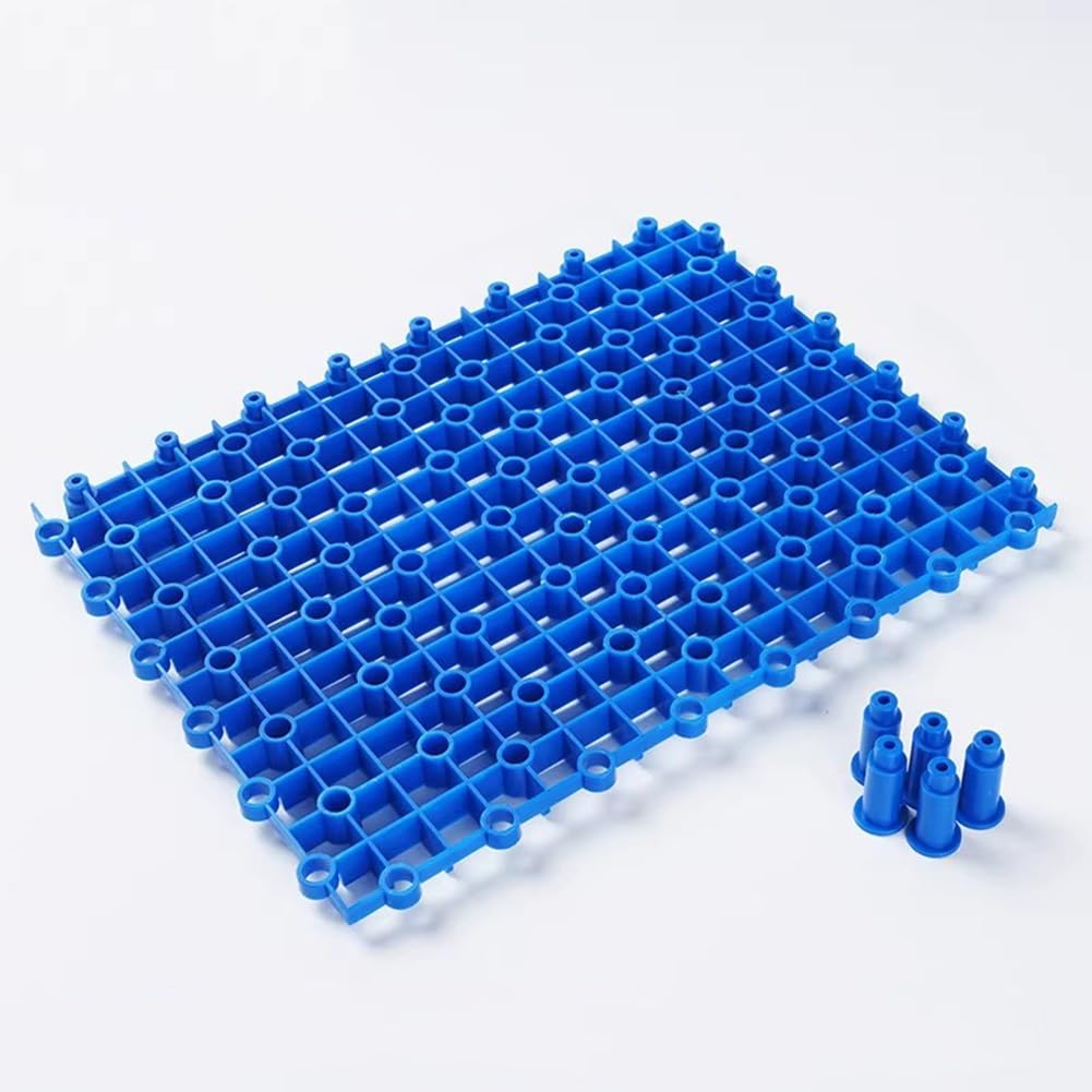 Filtro para pecera - Separador de Fondo para Acuario con Soporte, sustrato para Acuario, Rejilla de plástico para separación de peceras, filtración Inferior y paisajismo acuático DIY (Azul, 26x20cm-1