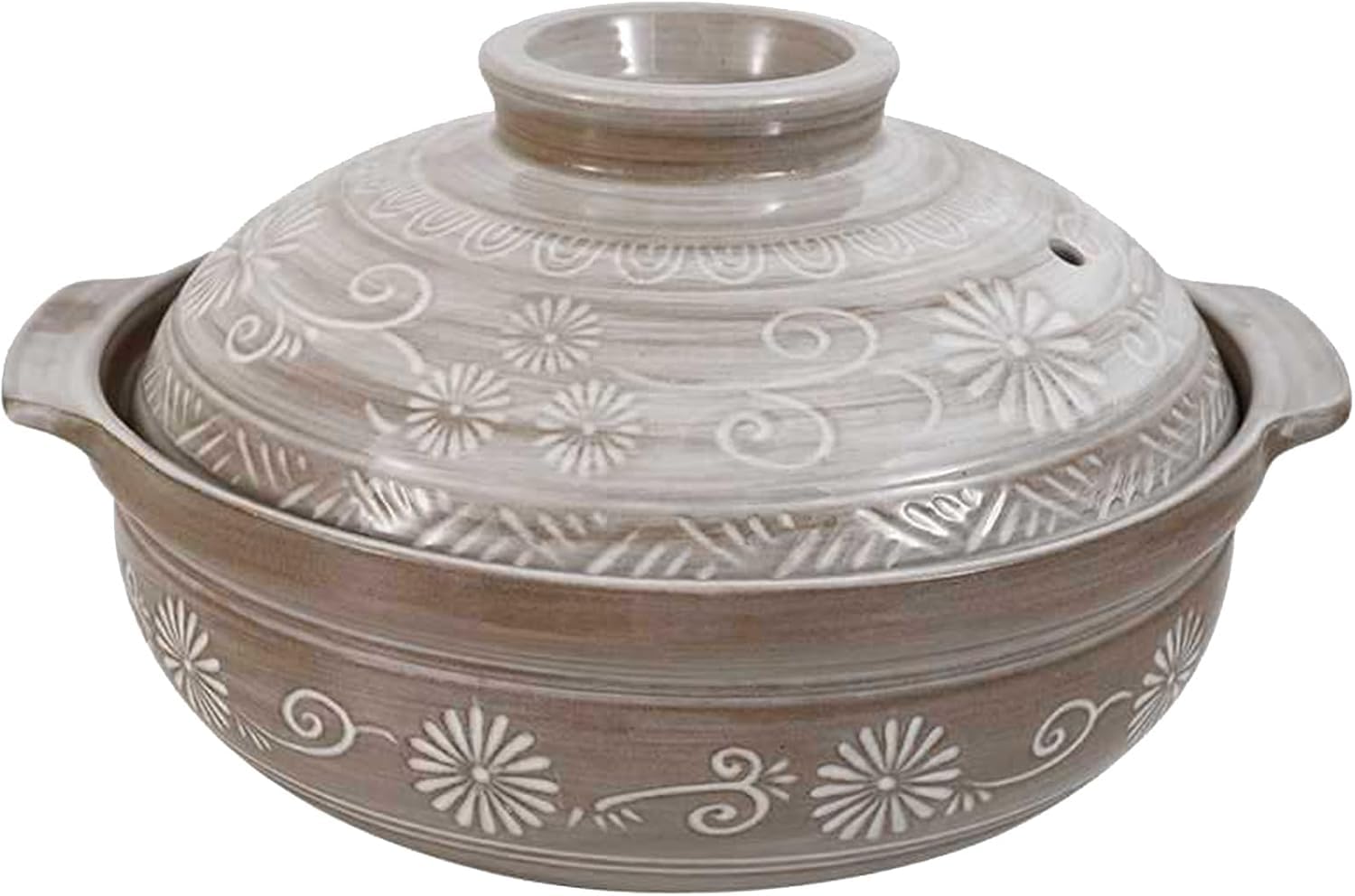 Pot en grès 1.5L antiadhésif pour une cuisson douce et saine