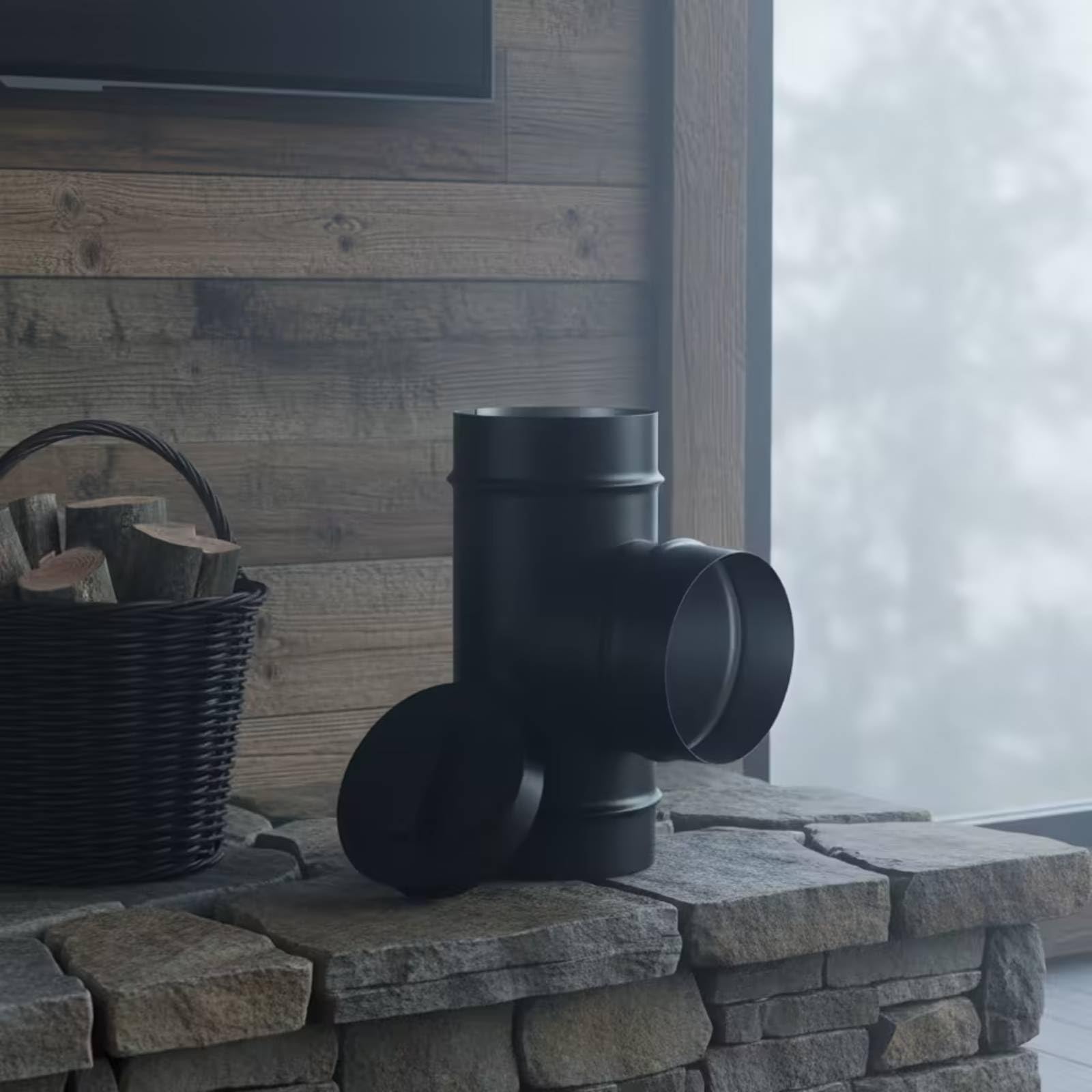 T Chimenea con Tapa Limpieza Resisn Al rmorresisn Chimenea Metálico Tubería para Chimeneas, 160 Diámetro