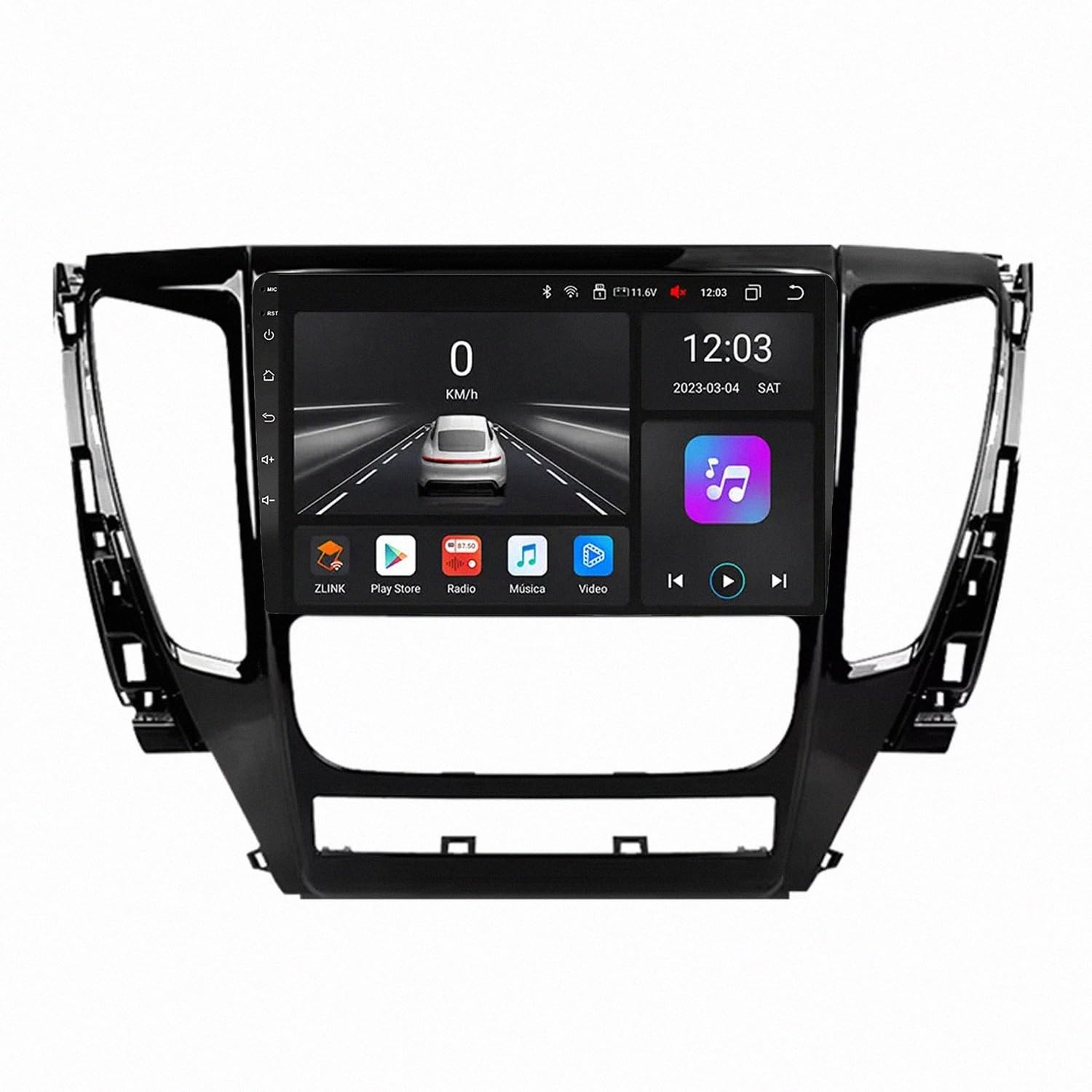 Ekran Apple Car Play, Ekran Android Auto dla Mitsubishi Pajero Sport 3 2016-2018 Przenośna Kamera Tylna Z Ekranem Dotykowym Ips, Bluetooth/Sterowanie Głosowe/Mirror, 8 Rdzeń 4G+64G
