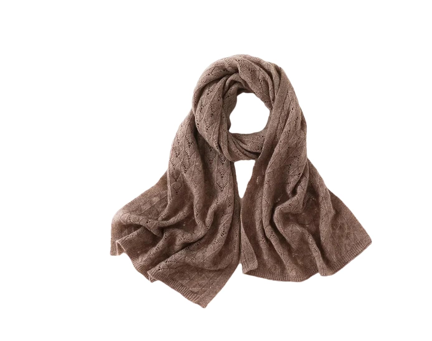 Bufanda de cachemira de punto para mujer, cuello cálido, hombros huecos, color sólido