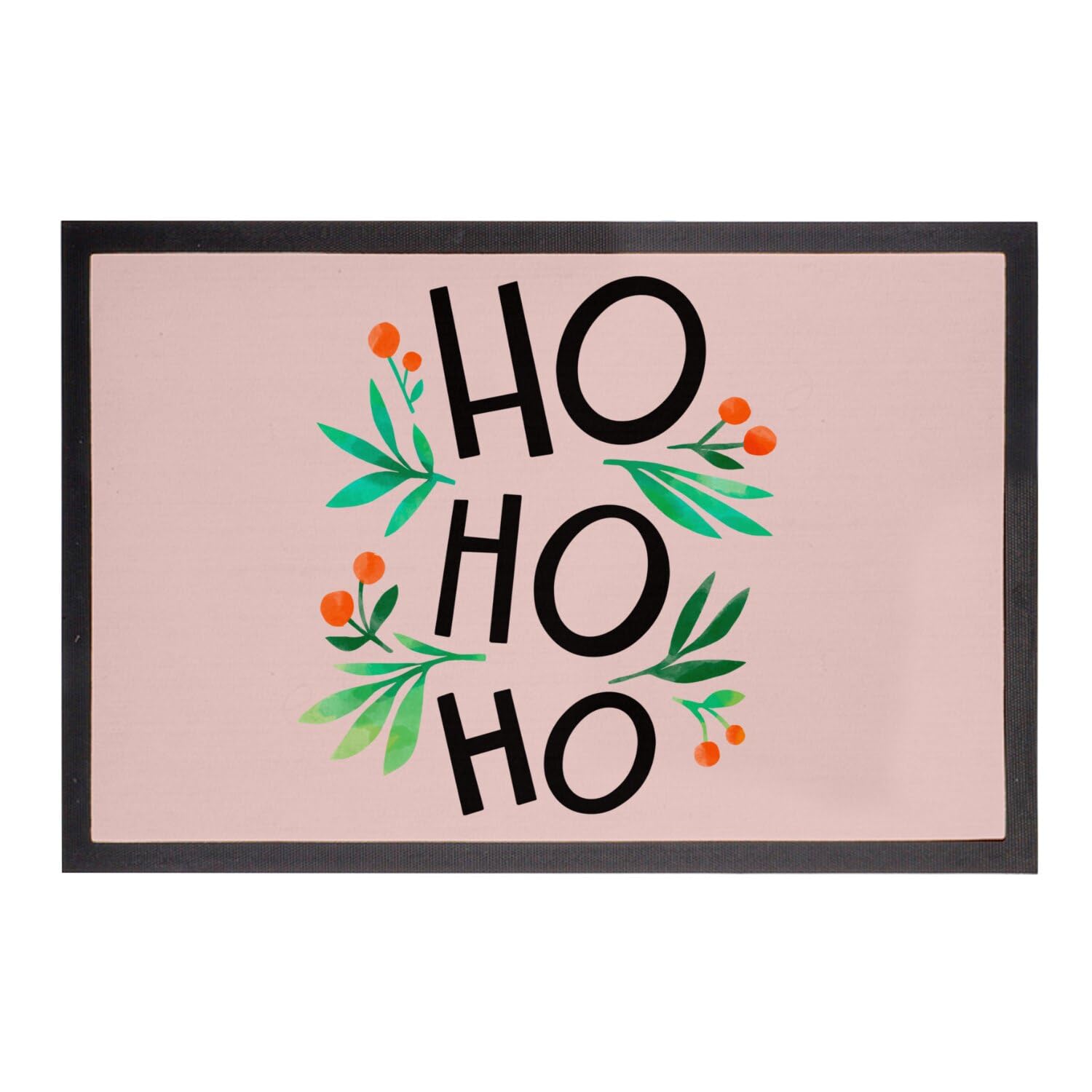 Paillasson Rose Feuille de Gui Tapis Noel Design Elégant