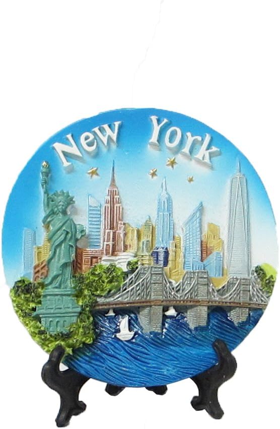 Lisa Ny New York Souvenir 3D Polyresin Plate 4 Inches Diameter
