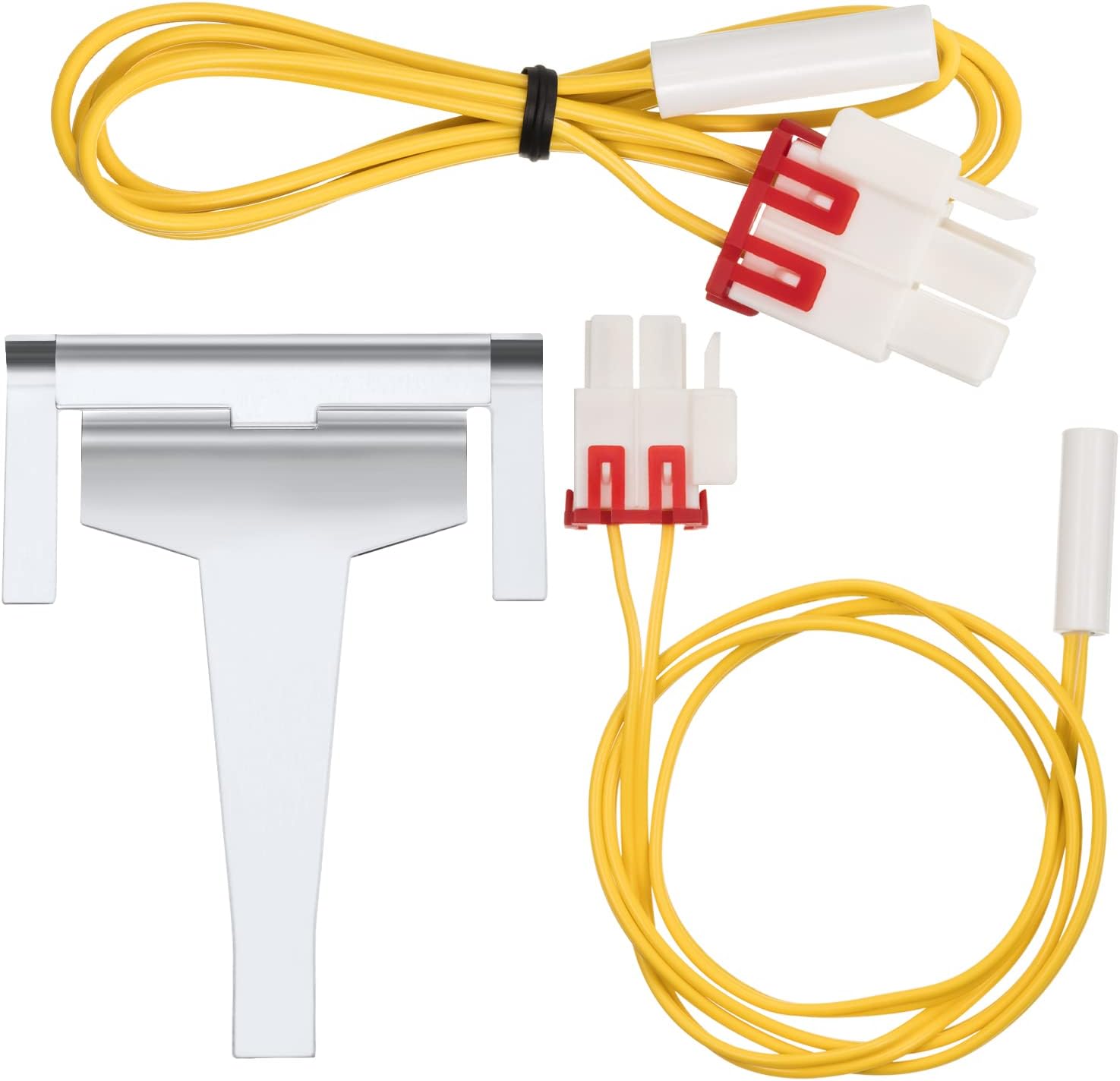 Hotop 3 Pieces Refrigerator Defrost Element Compatible with Samsung Including DA61-06796A Clip Drain Evaporator Refoem and Refrigerator Defrost Temp Sensor (DA32-00006W and DA32-00006S)