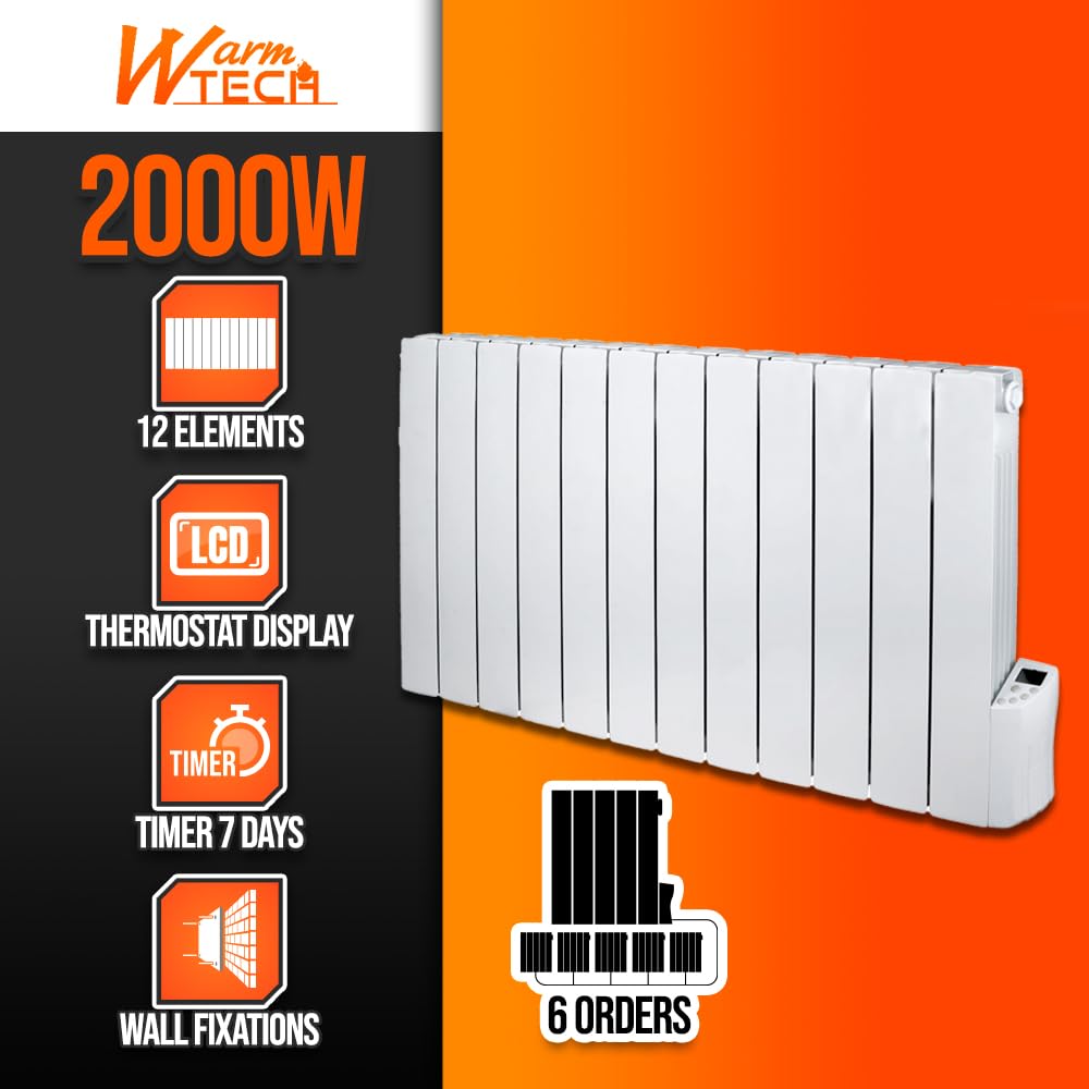 Radiateur a inertie fluide 2000W 12 éléments - Warm Tech