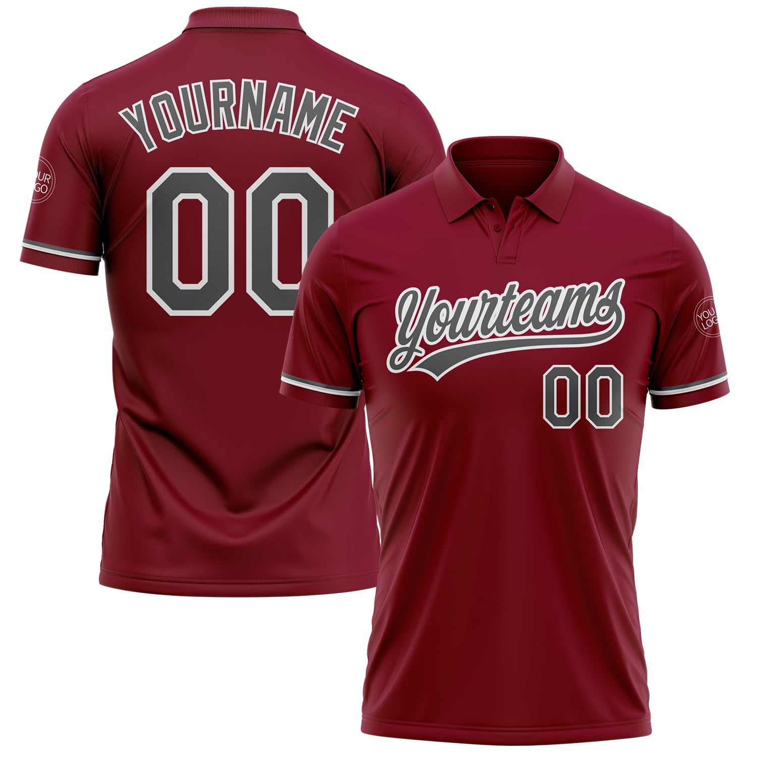 Custom Men's Polo Shirts Golf Shirts Bowling Jersey Tees Personalized Stitched Text Basic Red Business Polo Workwear