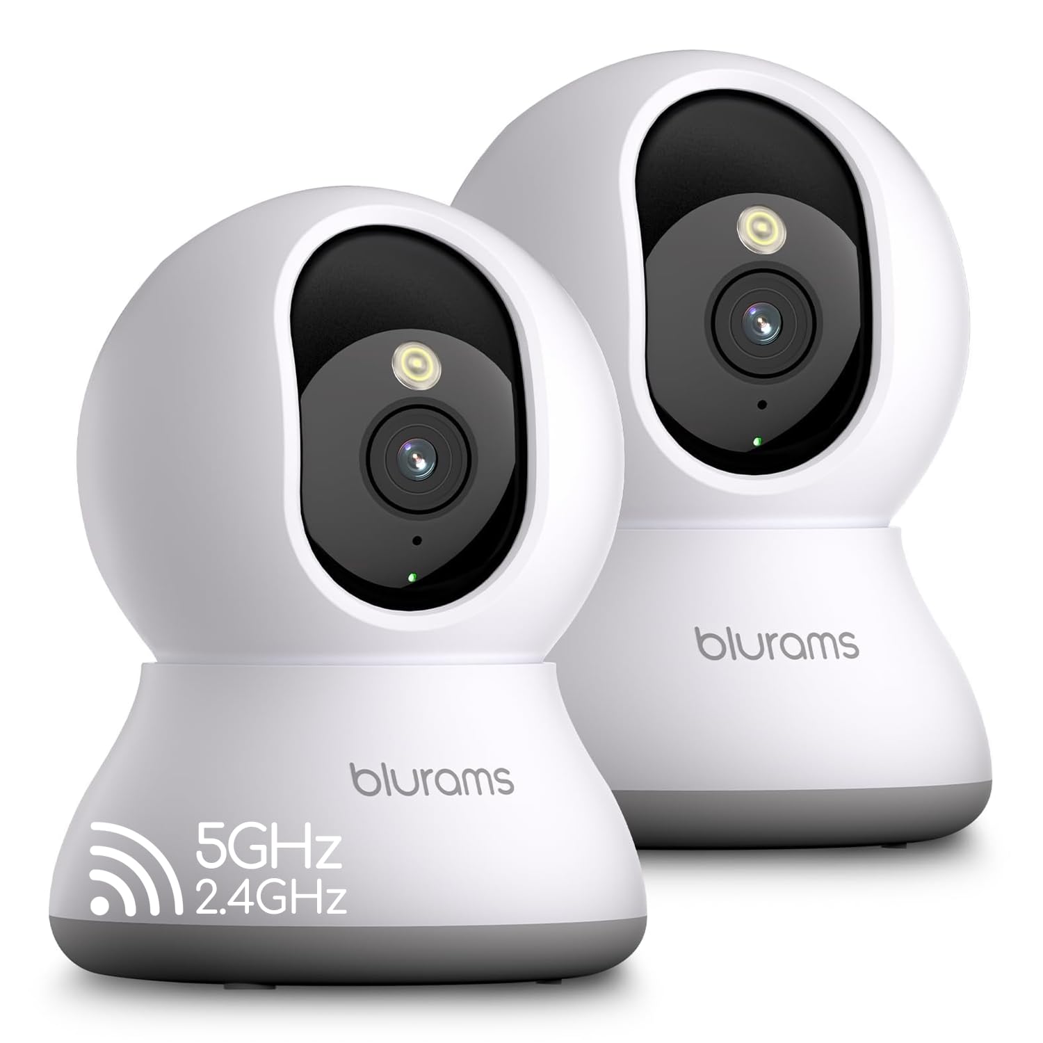 blurams 5G Cameras for Home Security, 2K Pet Camera with Phone App, 360° PTZ Indoor Camera w/Dual-Band WiFi6, Free Human/Motion/Sound Detection, 2-Way Talk, Night Vision, Compatible with Alexa, 2Pack
