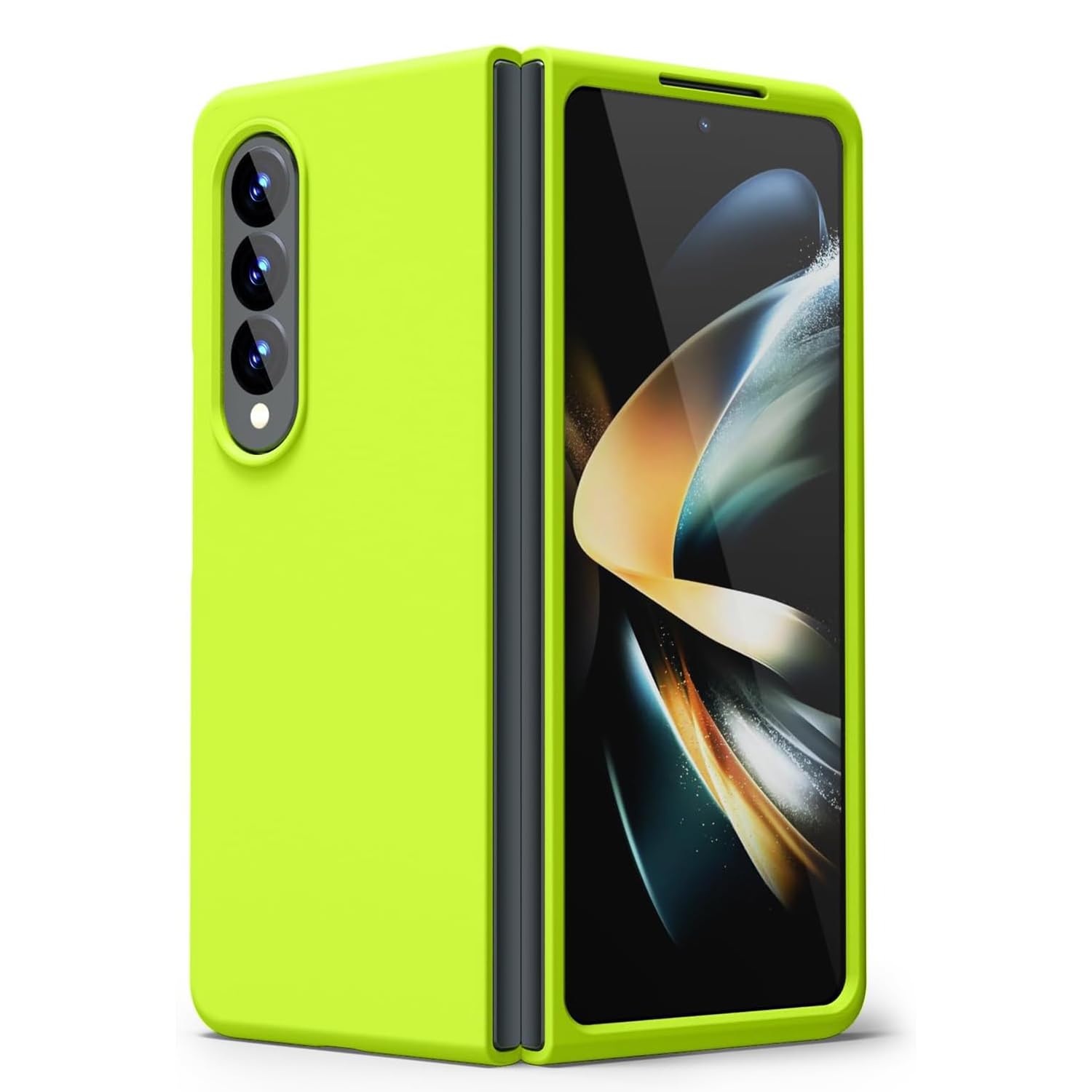 oakxco Funda de silicona diseñada para Samsung Galaxy Z Fold 4, colores brillantes y vibrantes, funda de gel de goma suave para mujeres y niñas, delgada, flexible, protectora de TPU de 7.6 pulgadas,